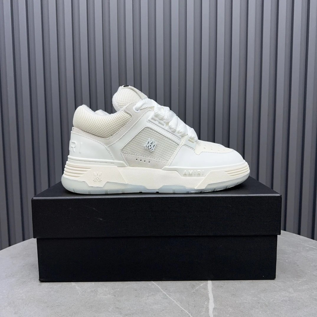 Low Top Leather Skate Sneakers Unisex Ivory White - Gallery Image 1 - Detailed View