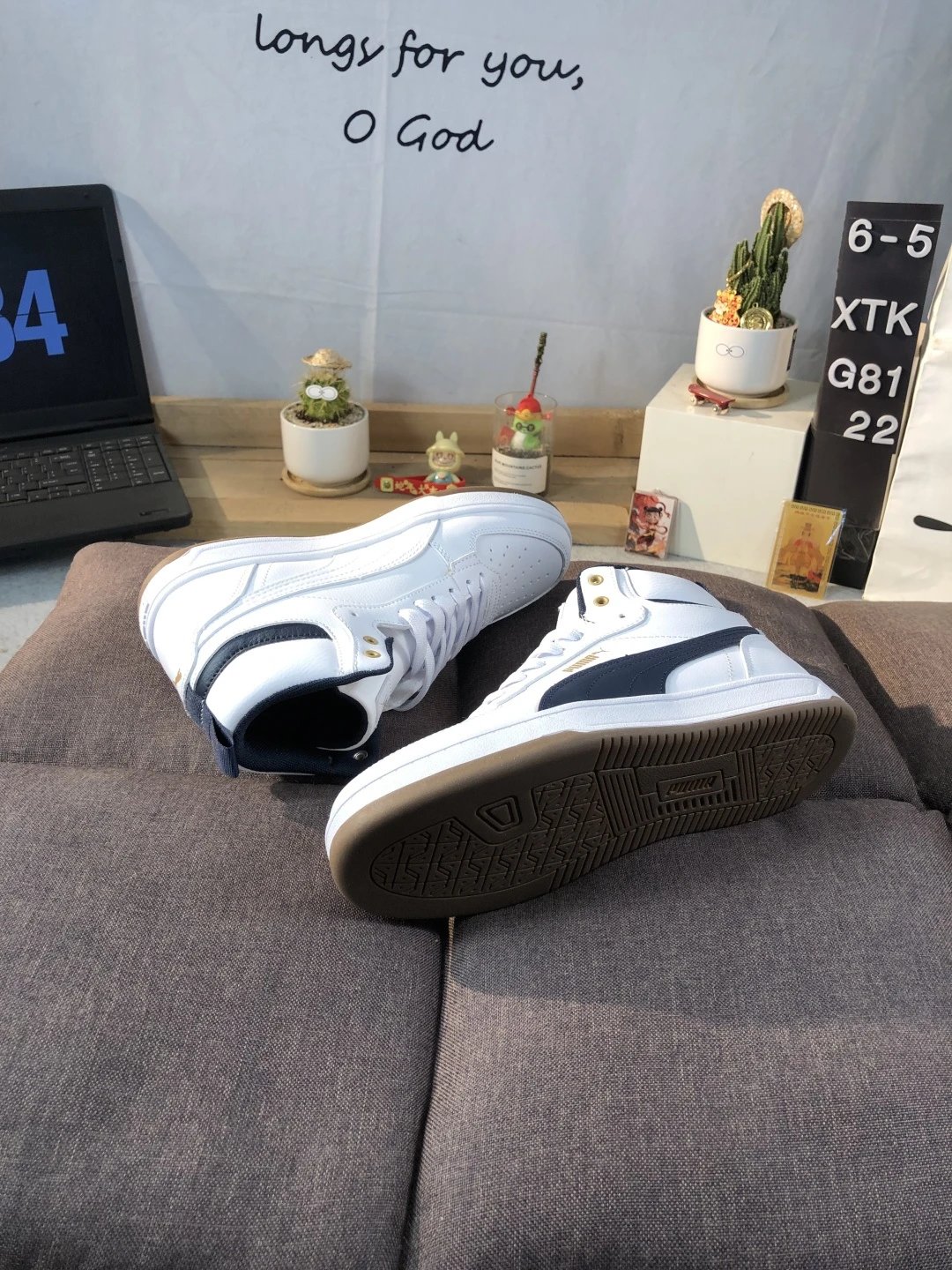 Puma Rah Sampson High-Top Sneakers White Black - Gallery Image 6 - Detailed View