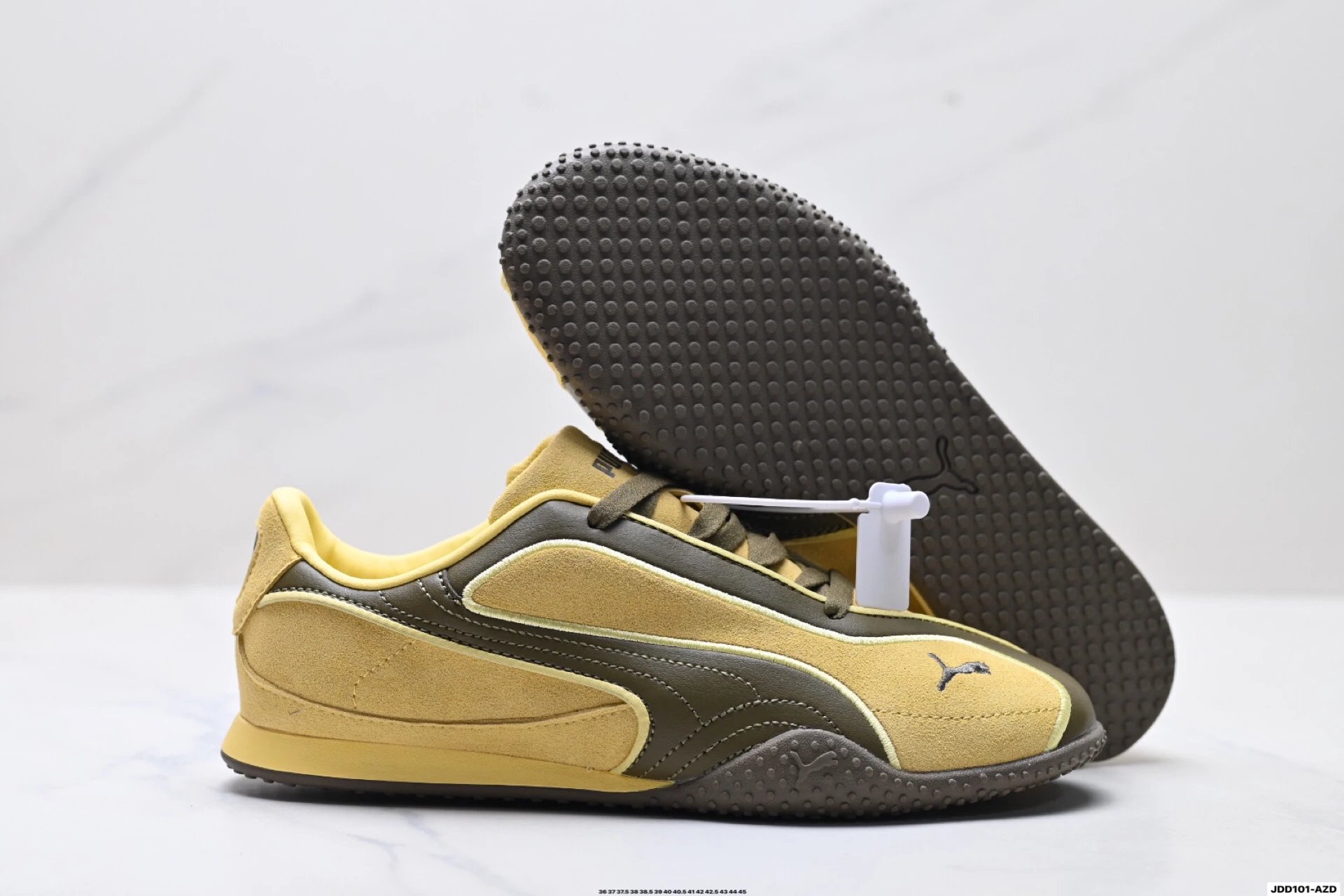 PUMA Bella V2 Leather Snealers Yellow Brown - Gallery Image 5 - Detailed View