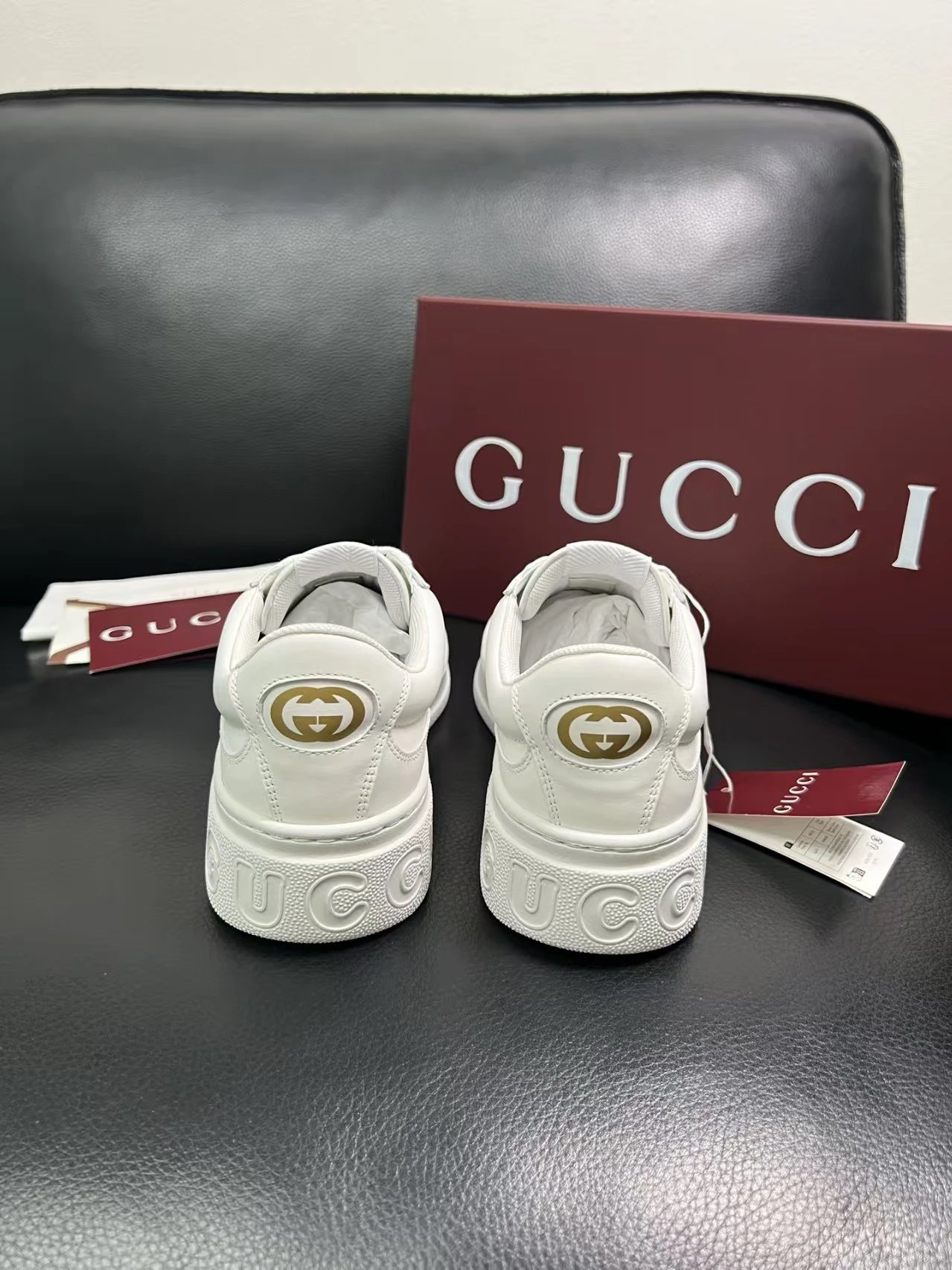 Gucci Men's Platform Sneakers Stylish White - Gallery Image 9 - Detailed View