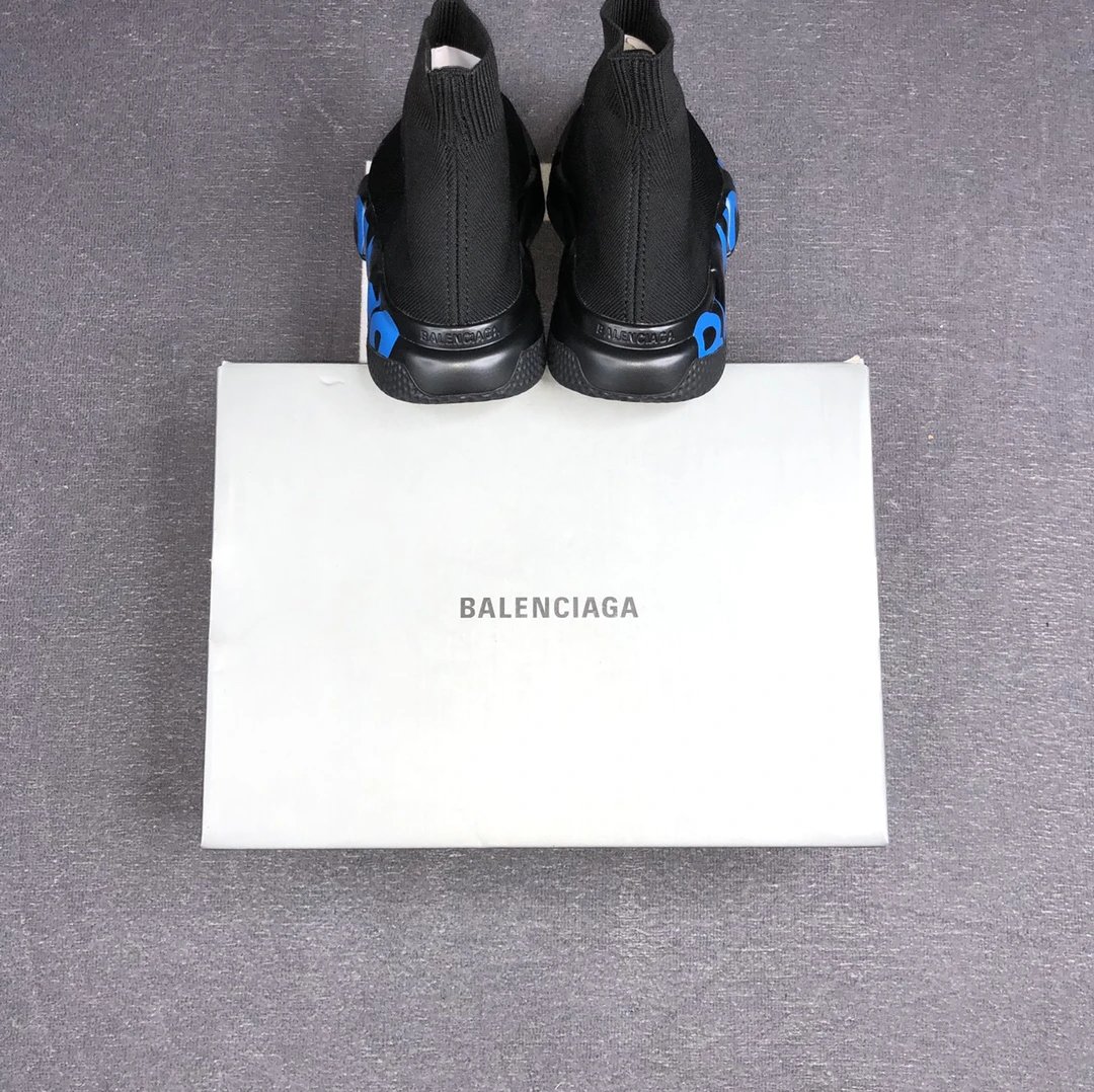 Unisex Knit Sock Sneakers with TPU Sole Midnight Black Blue - Gallery Image 9 - Detailed View