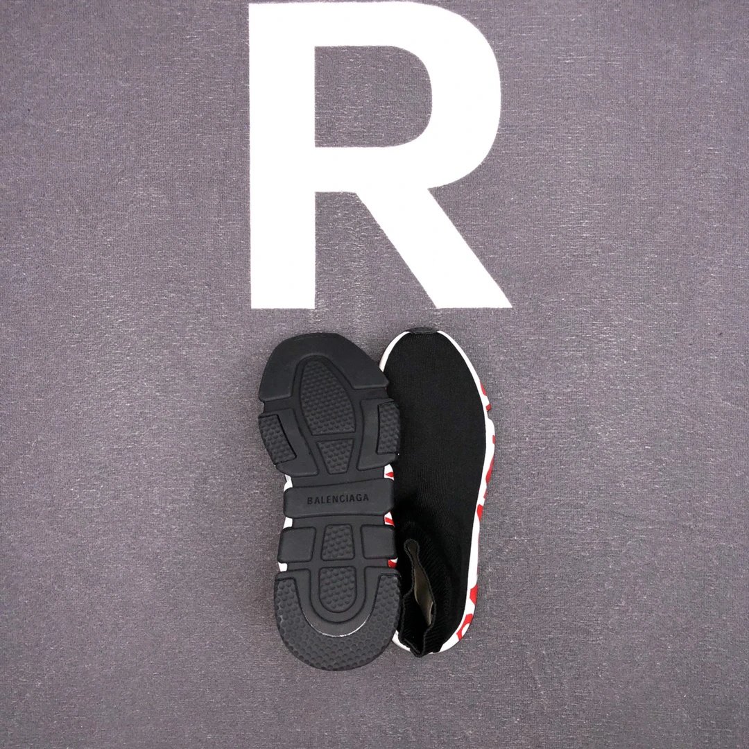 Unisex Sock Sneakers Breathable Knit Sole Black Crimson - Gallery Image 8 - Detailed View