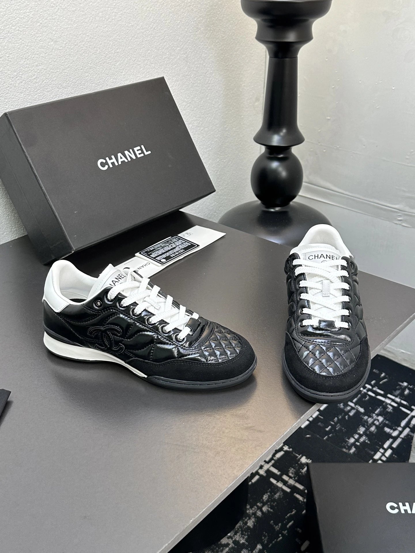 Chanel Quilted Sneakers Black - Gallery Image 4 - Detailed View