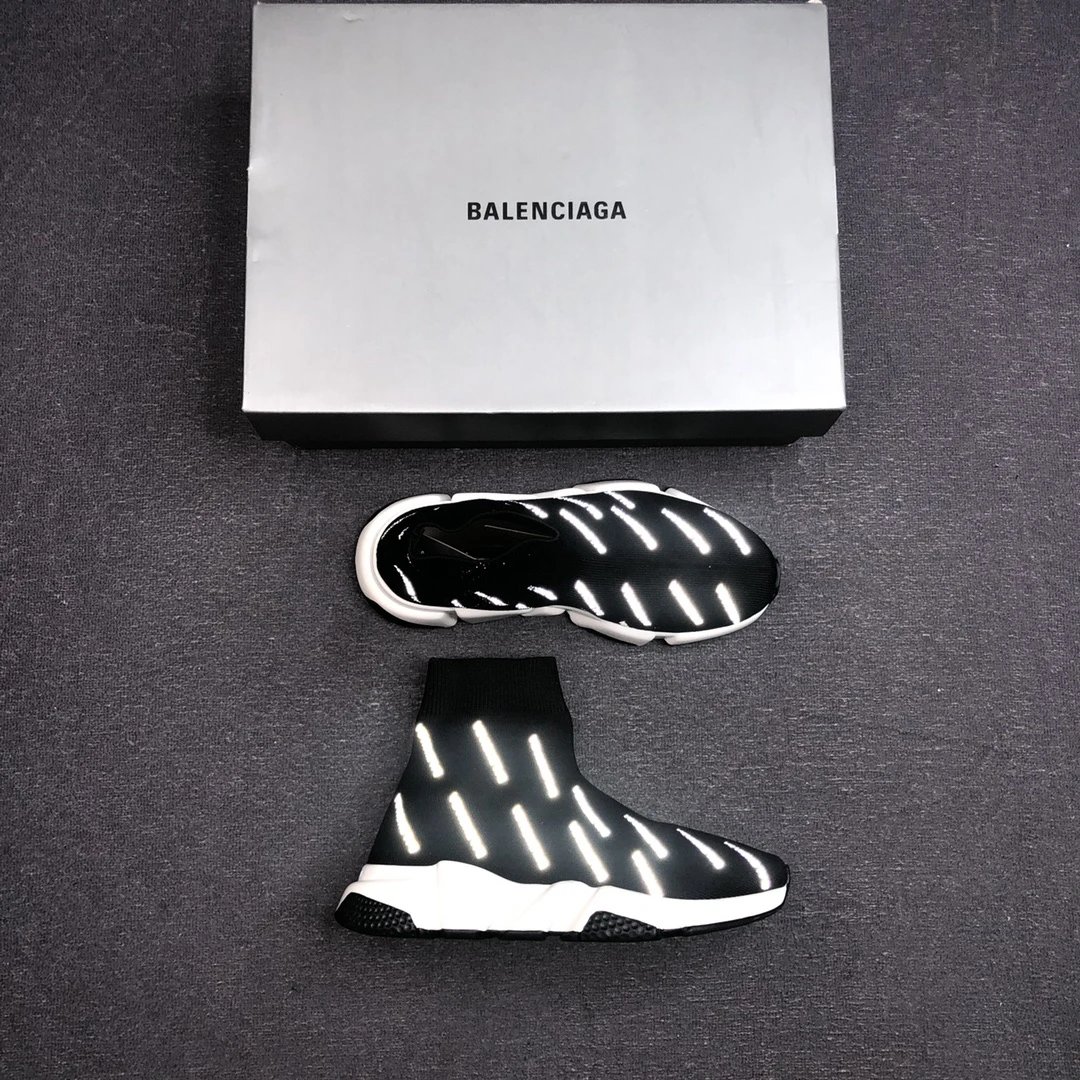 Speed Sock Sneakers Knit TPU Sole Reflective Black - Gallery Image 3 - Detailed View