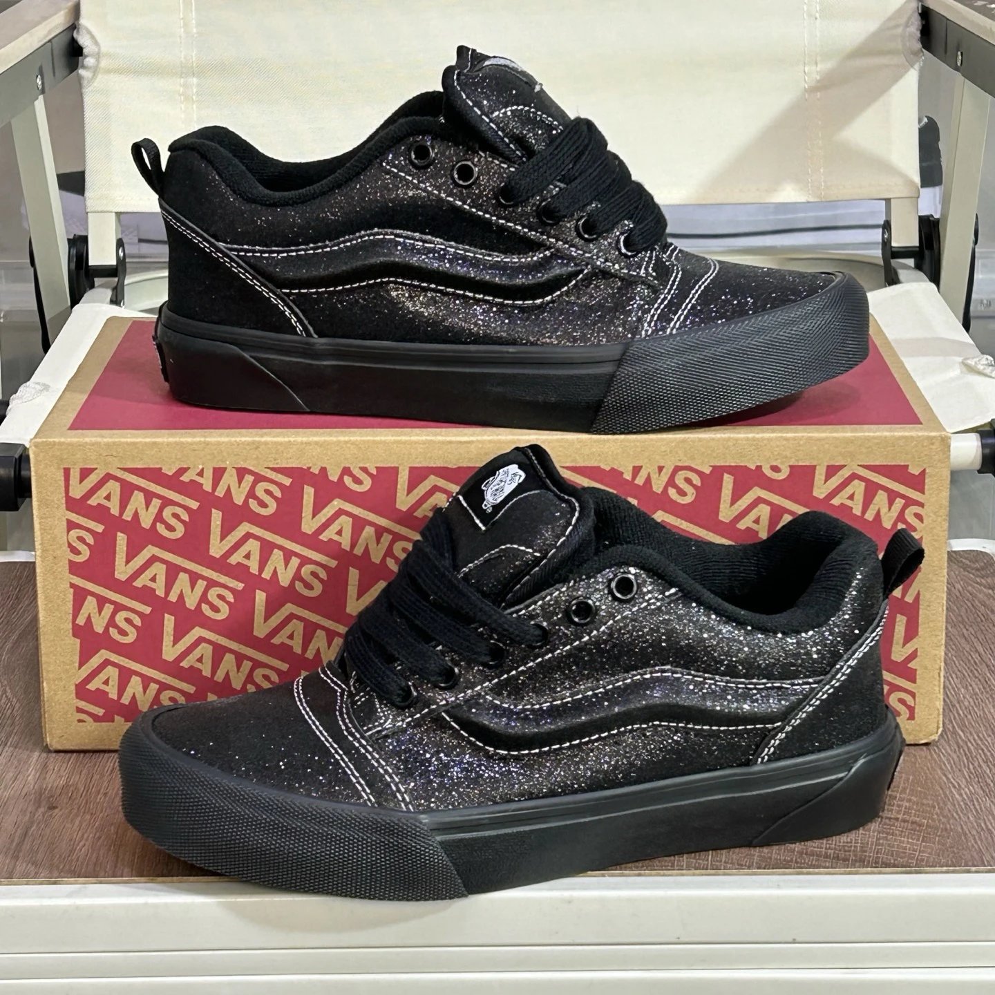 Knu Skool Low Top Skate Shoes Midnight Galaxy Black - Gallery Image 9 - Detailed View