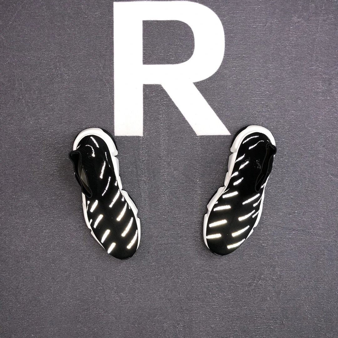 Speed Sock Sneakers Knit TPU Sole Reflective Black - Gallery Image 4 - Detailed View