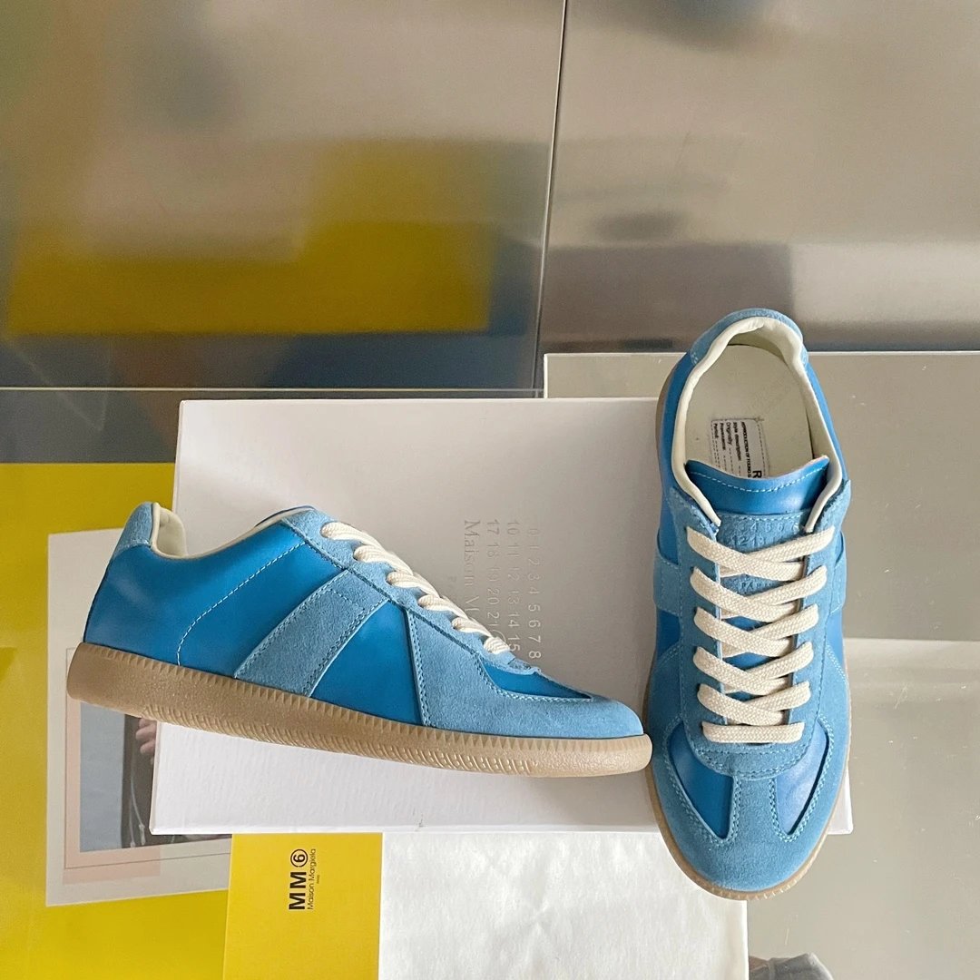 Maison Margiela MM6 Blue German Trainers - Gallery Image 3 - Detailed View