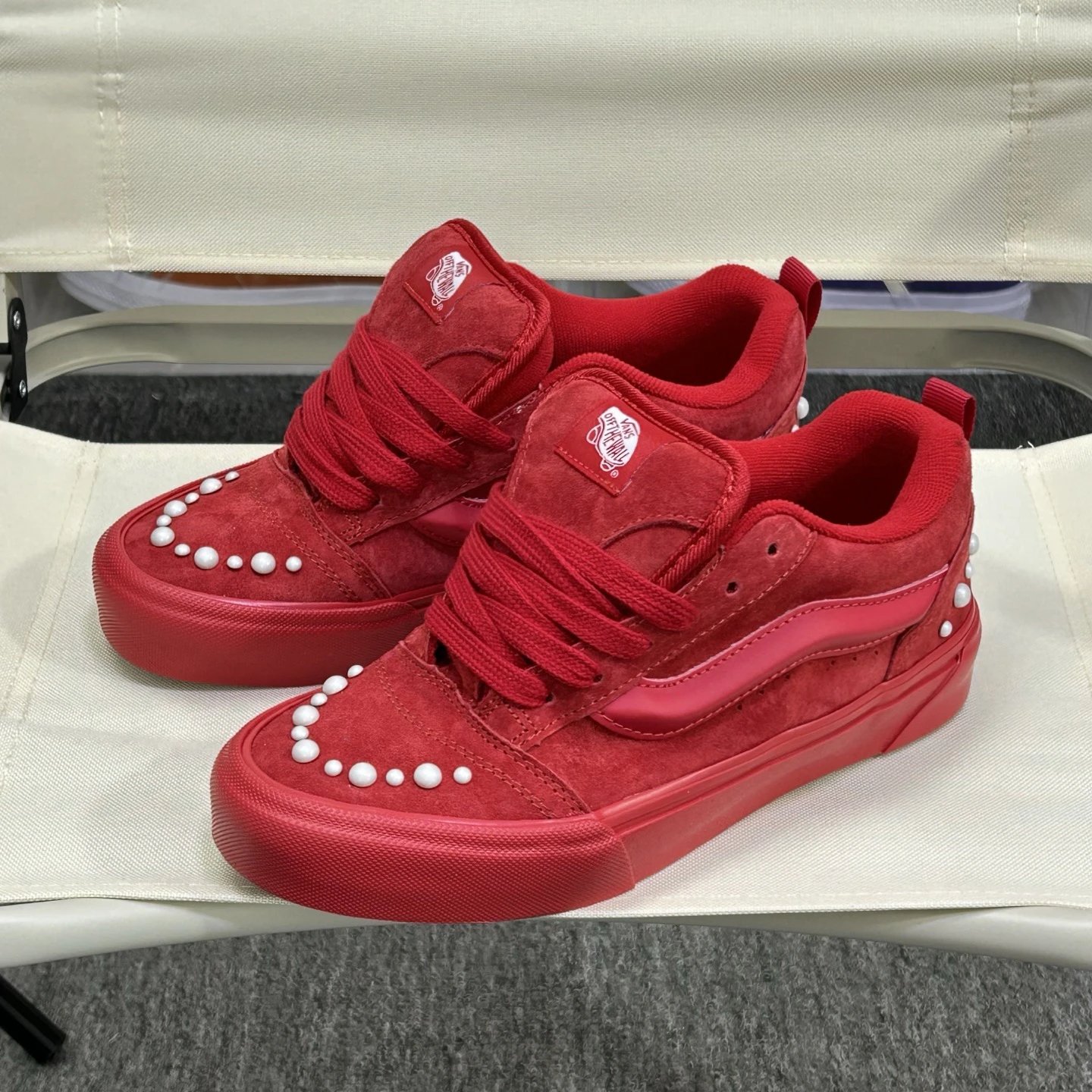 Suede Low Top Skate Shoes Crimson Pearl - Vans - Cnfans - $34.19