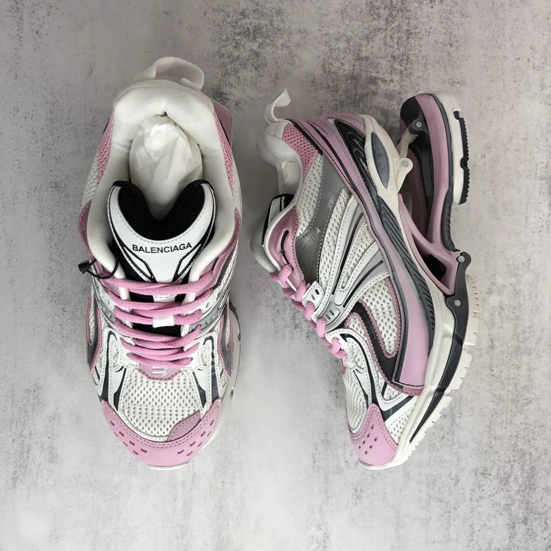 Retro Mesh X-Pander Dad Sneakers White Rose Pink - Gallery Image 3 - Detailed View