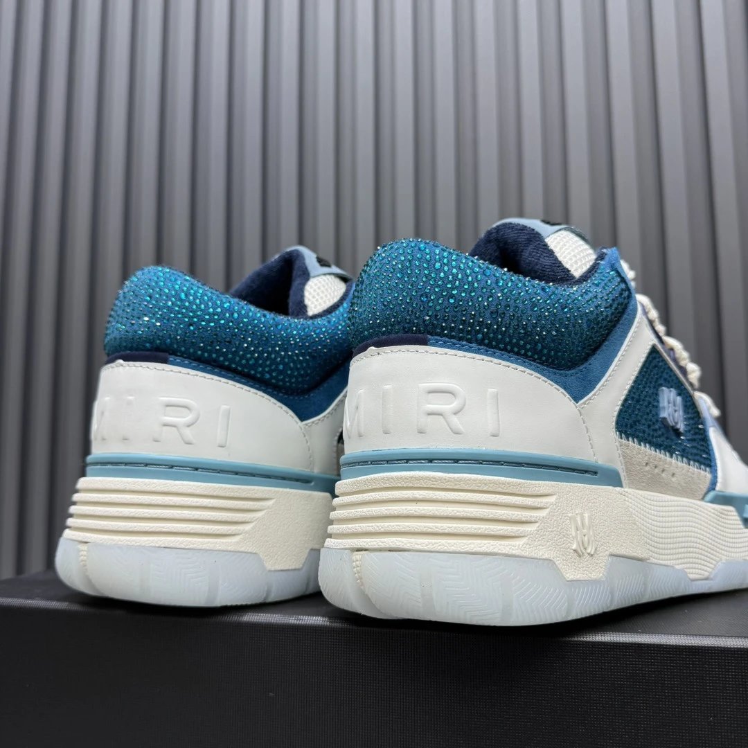 Unisex Leather Low Top Skate Shoes Ocean Teal - Gallery Image 6 - Detailed View