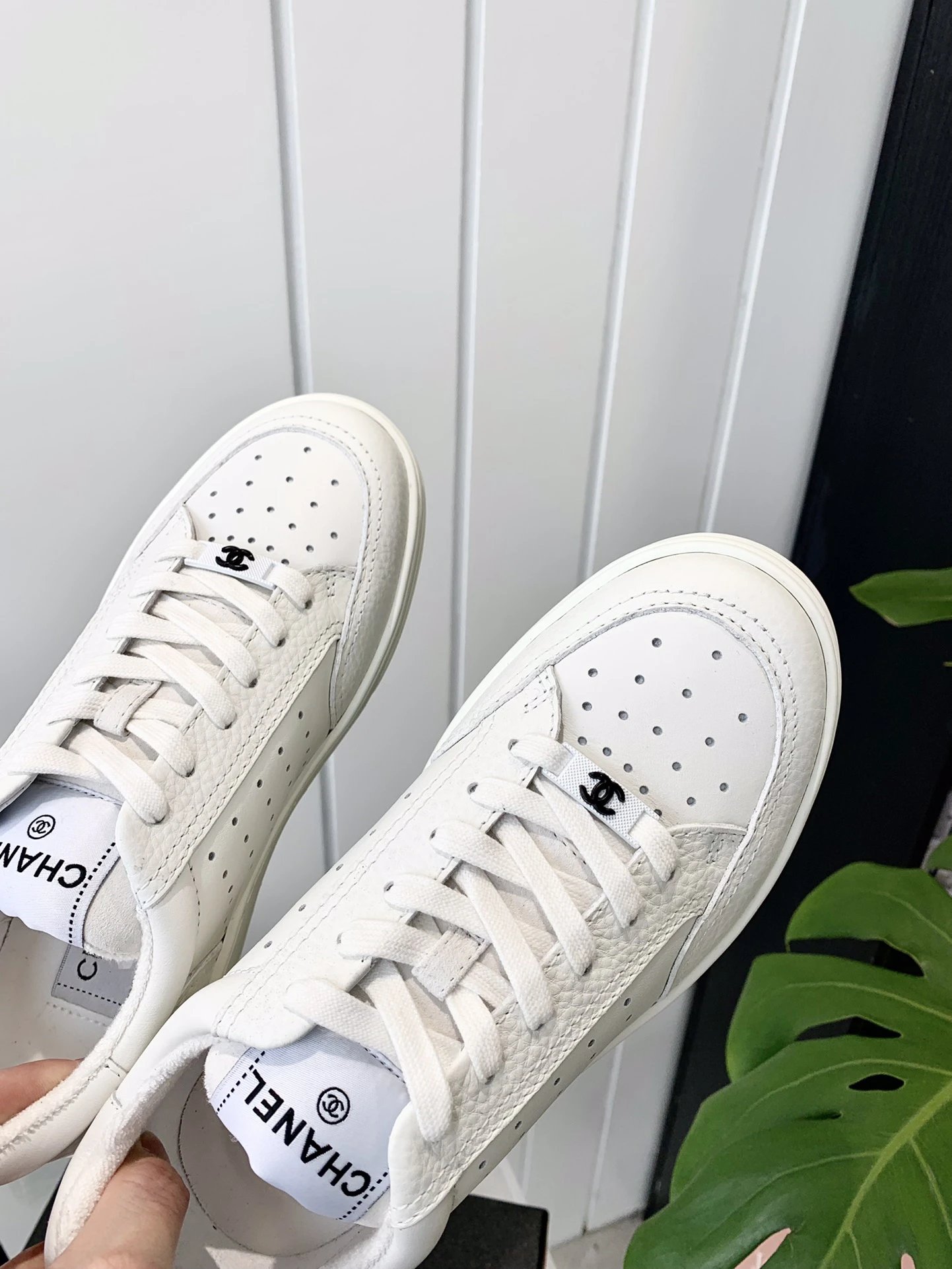 Chanel White Logo Sneakers - Gallery Image 5 - Detailed View