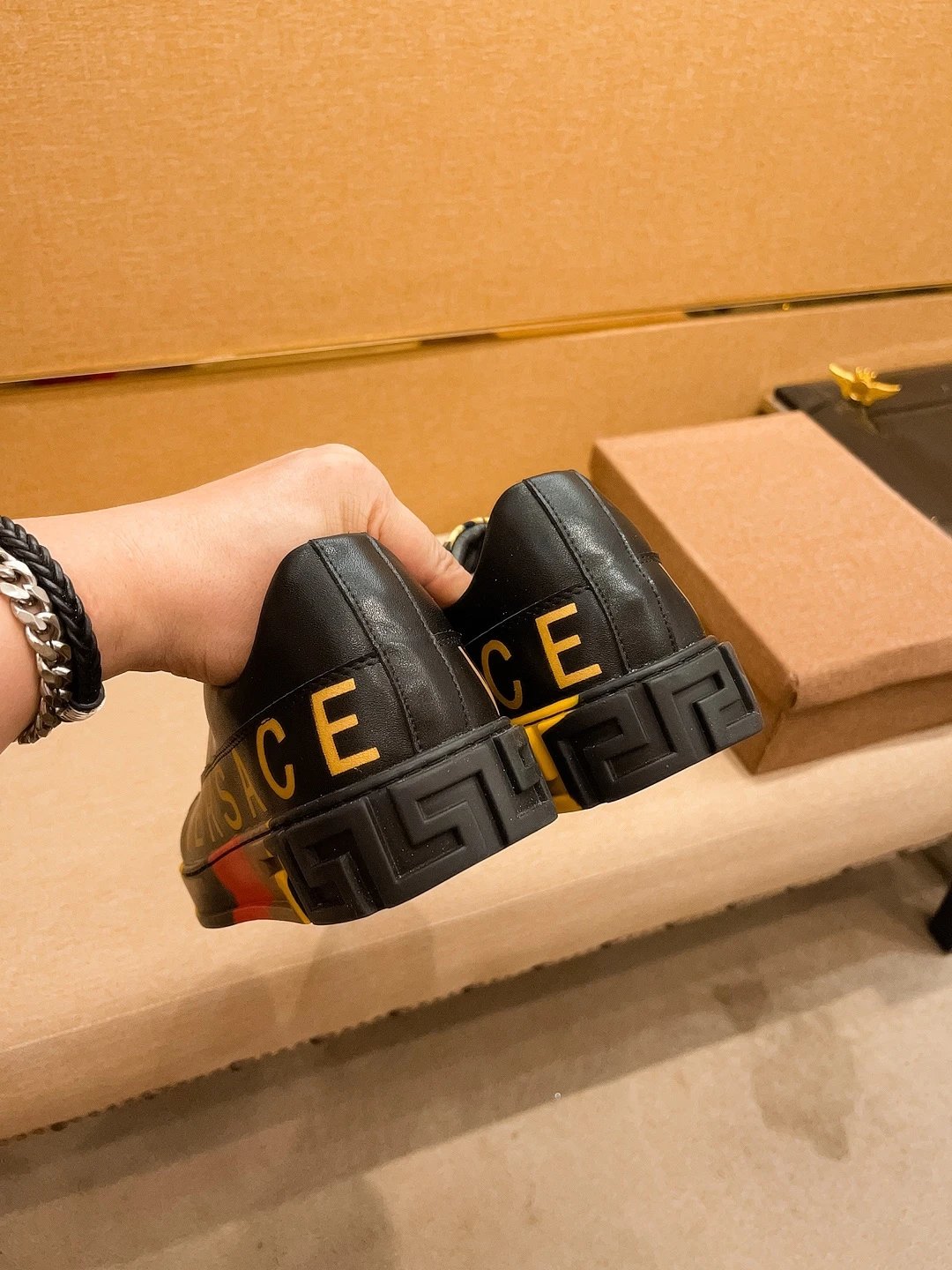 Baroque Leather Sneakers Multi-Tone - Gallery Image 9 - Detailed View