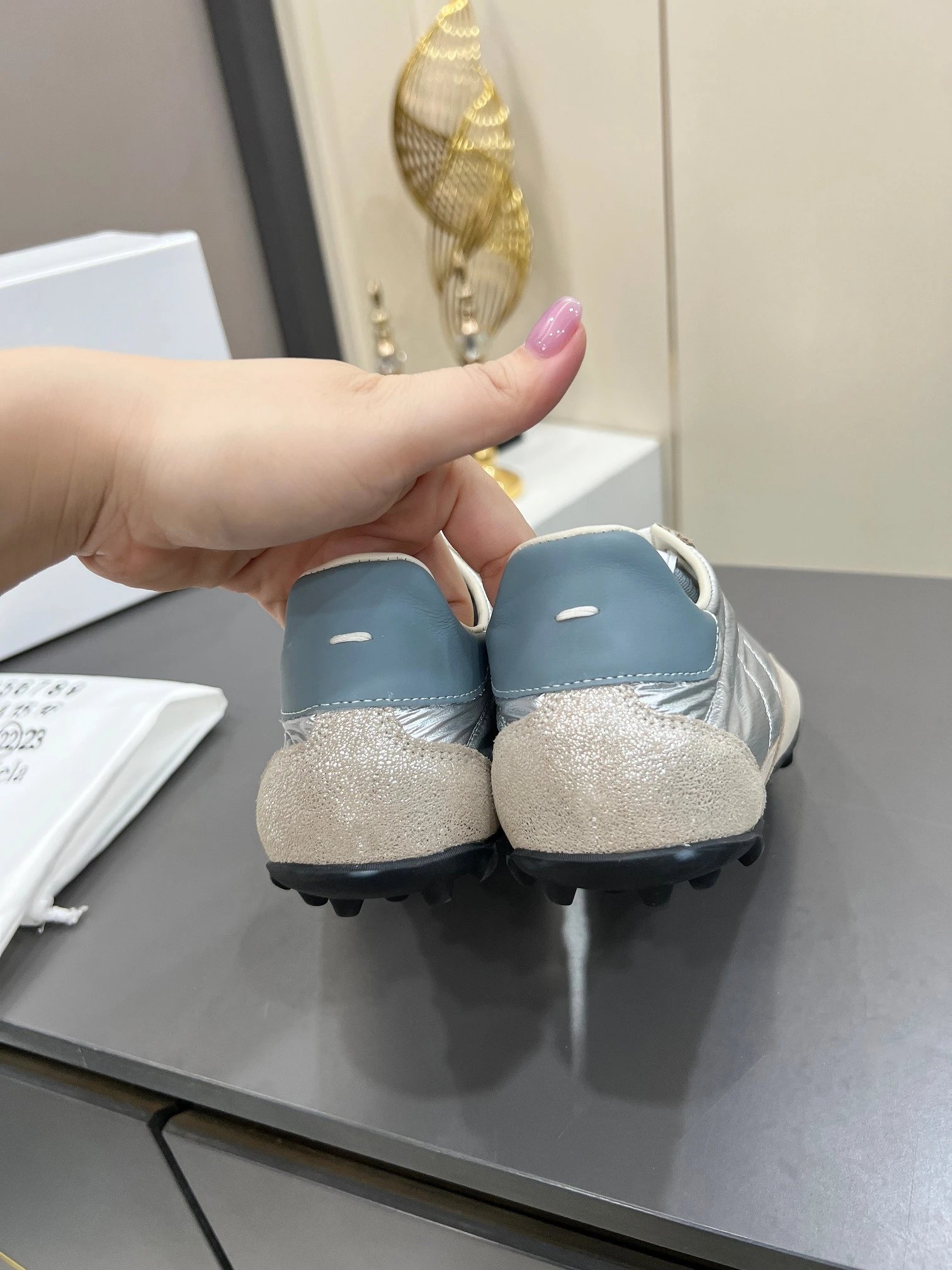 Maison Margiela MM6 Sinters Trainers Silver - Gallery Image 6 - Detailed View