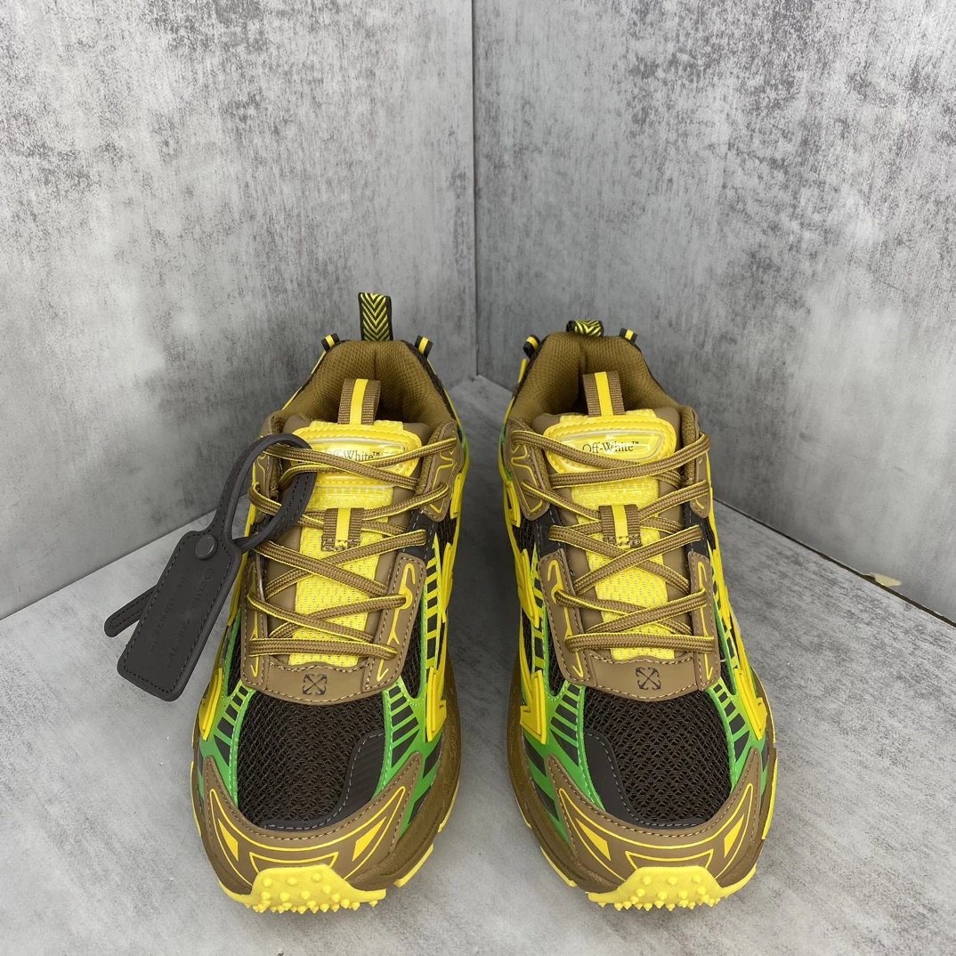Retro Mesh EVA Trail Running Sneakers in Amber Yellow - Gallery Image 4 - Detailed View
