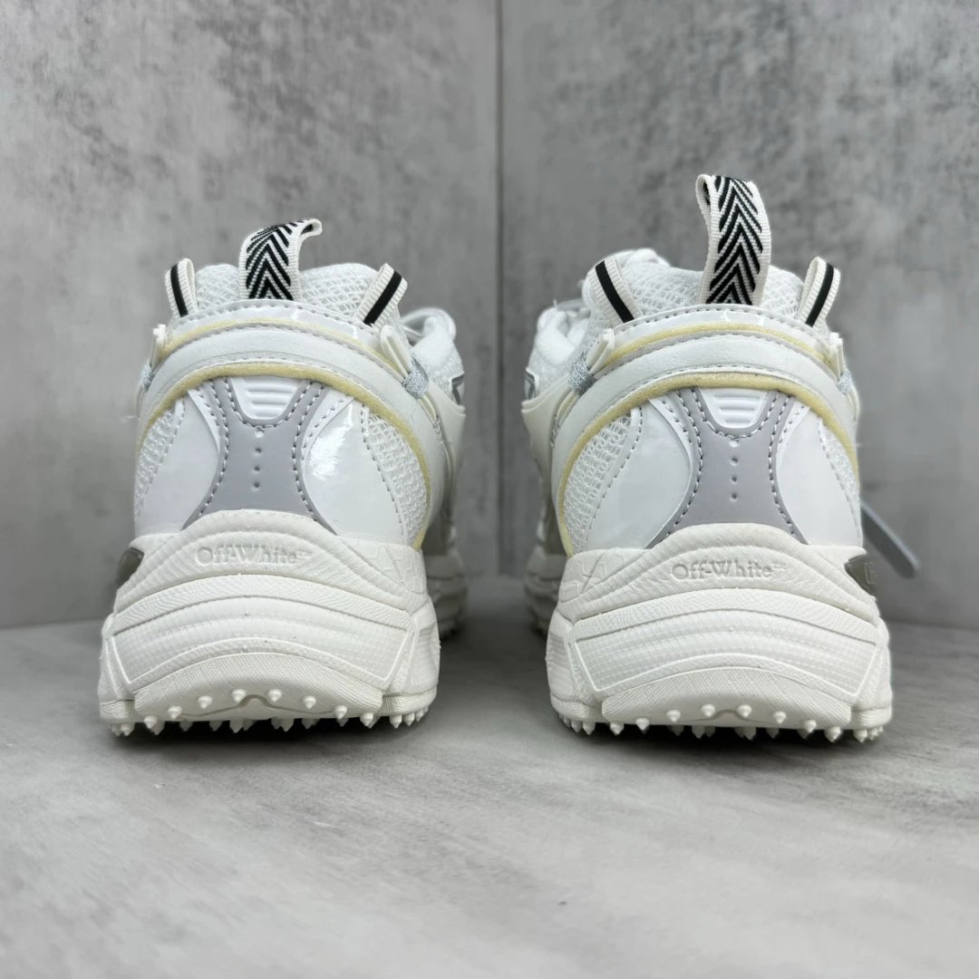 Chunky Mesh Leather EVA Running Sneakers Ice White - Gallery Image 5 - Detailed View