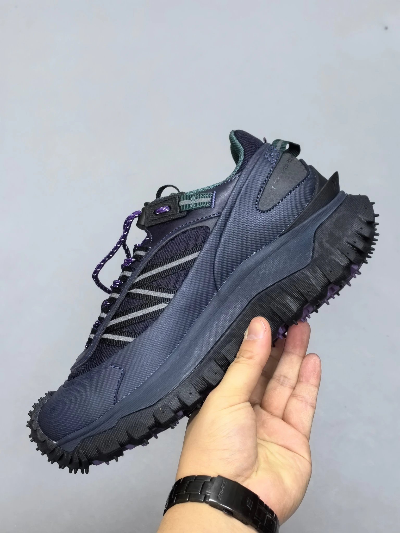 Moncler Trailgrip GTX Rubber Sneakers Navy blue - Gallery Image 3 - Detailed View