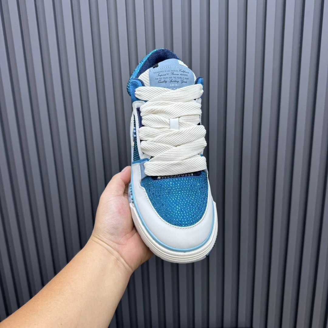 Unisex Leather Low Top Skate Shoes Ocean Teal - Gallery Image 4 - Detailed View