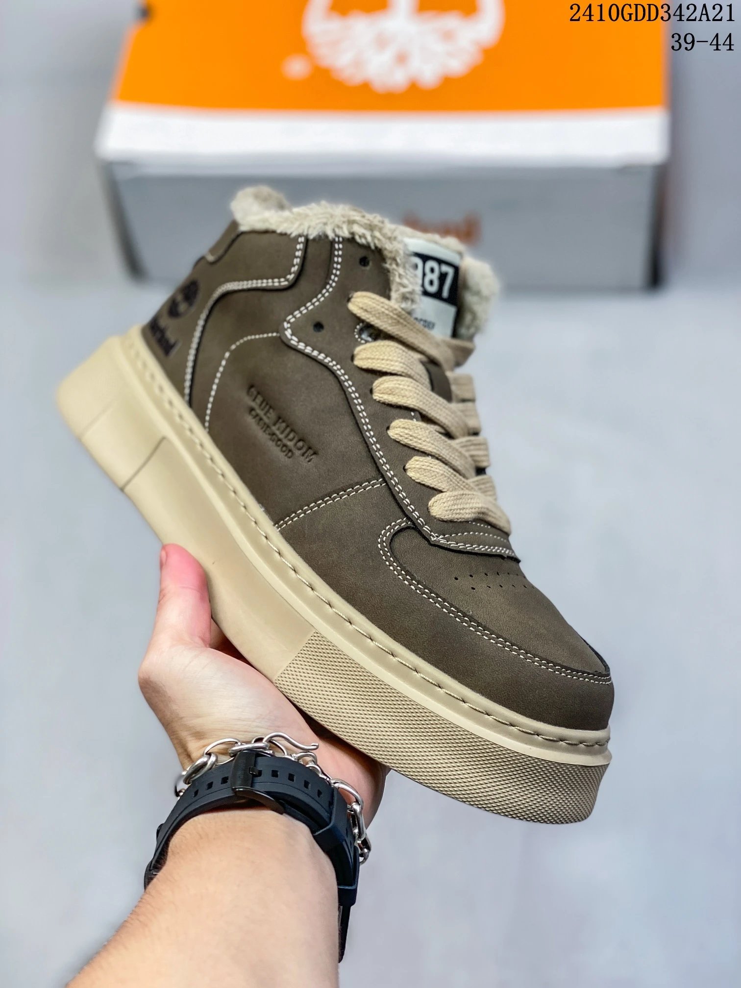 High-Top Suede Sneakers Taupe - Timberland - Cnfans - $54.84