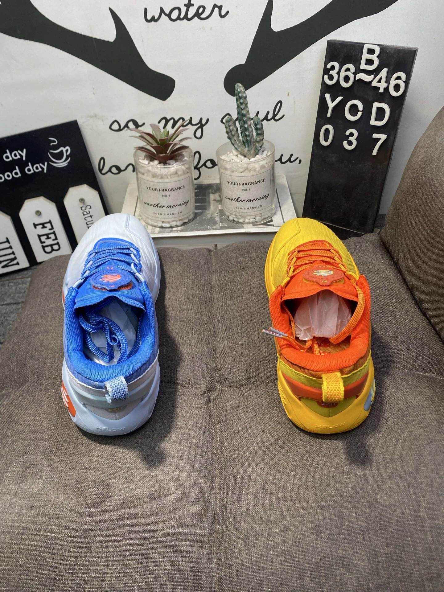 Curry 12 Dual Tone Performance Basketball Shoes Goldenrod & Ice Blue - Gallery Image 6 - Detailed View