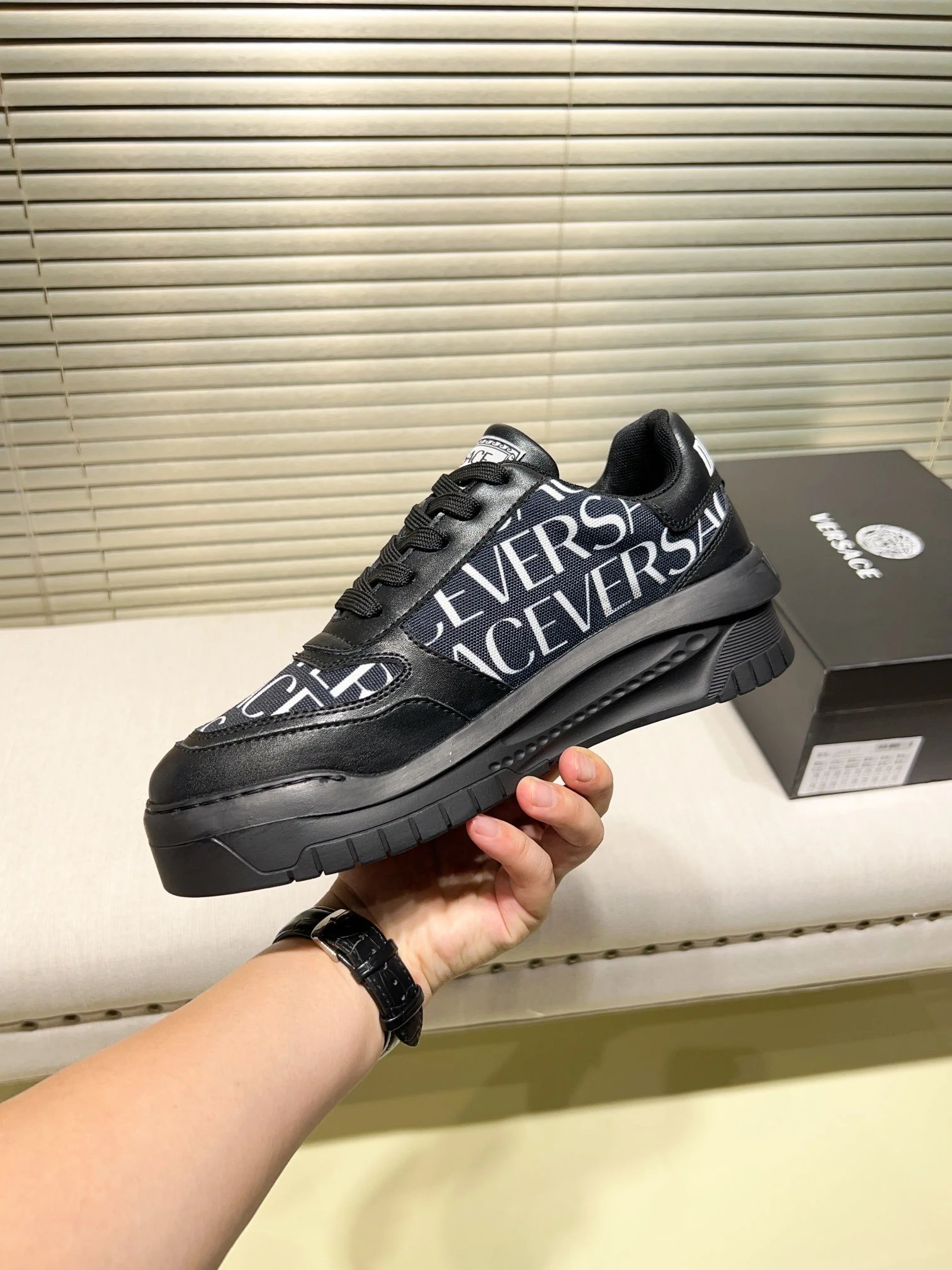 Grace Labyrinth Knit Sneakers Onyx Black - Gallery Image 7 - Detailed View