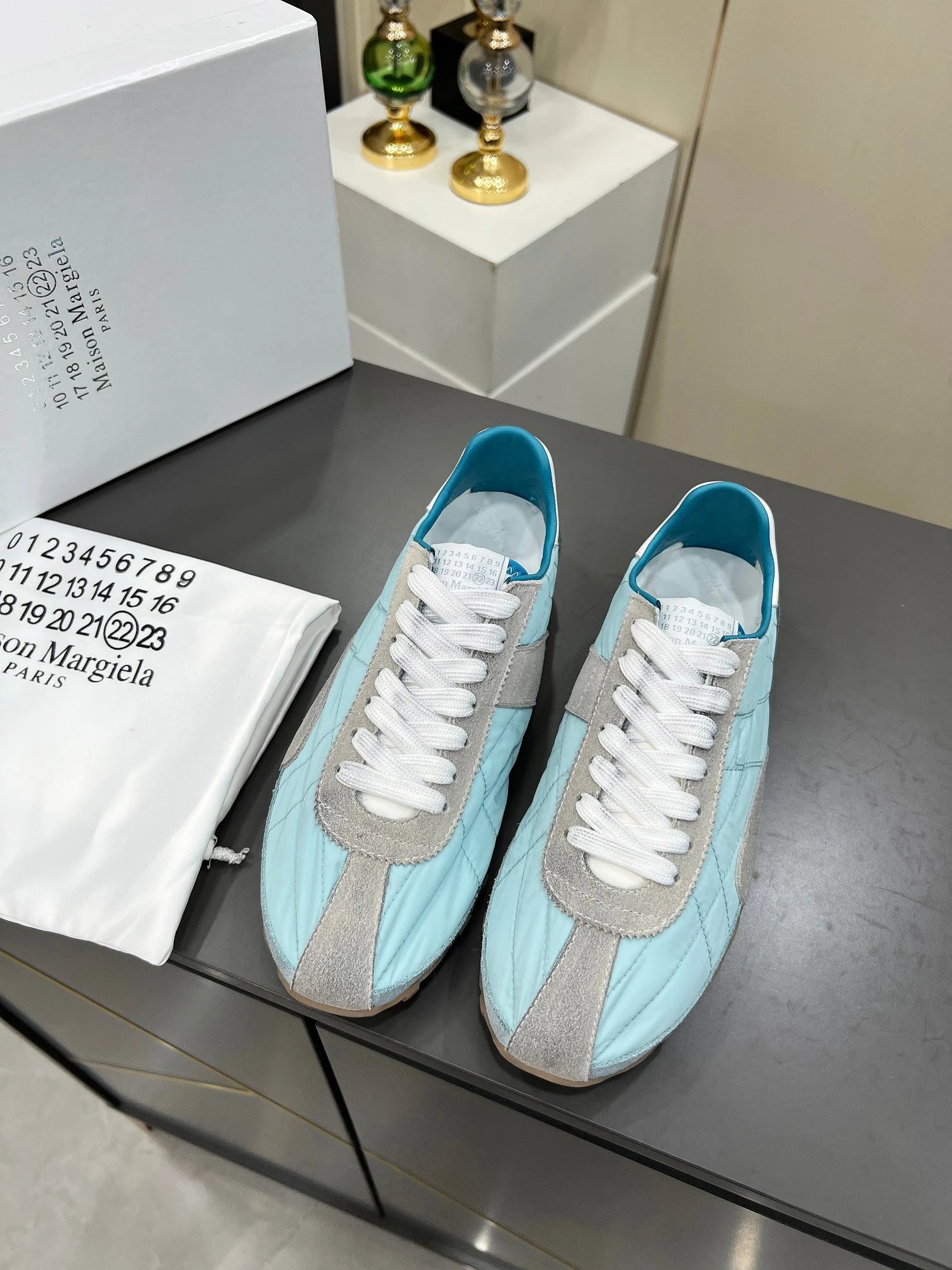 Maison Margiela MM6 Sinters Trainers Blue - Gallery Image 3 - Detailed View
