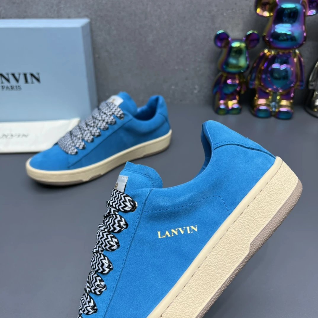 Lanvin Suede Sneakers Blue - Gallery Image 5 - Detailed View
