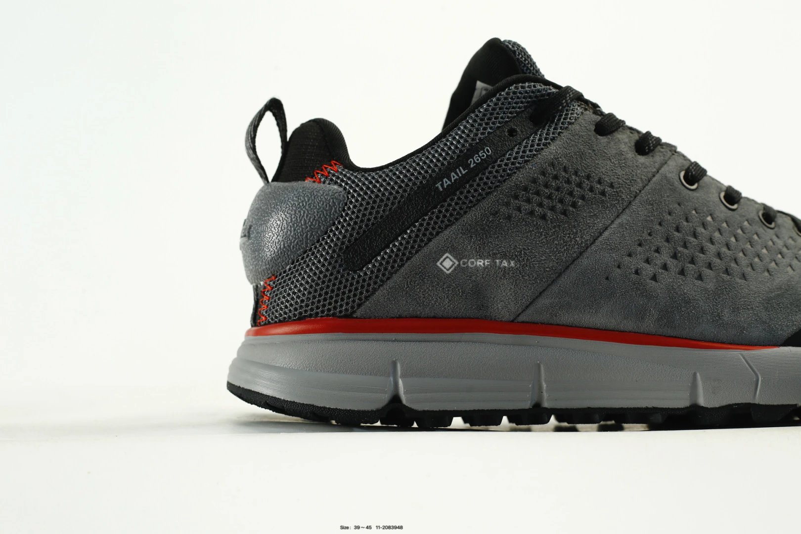Trail Running Hiking Shoes Suede Charcoal - Gallery Image 2 - Detailed View