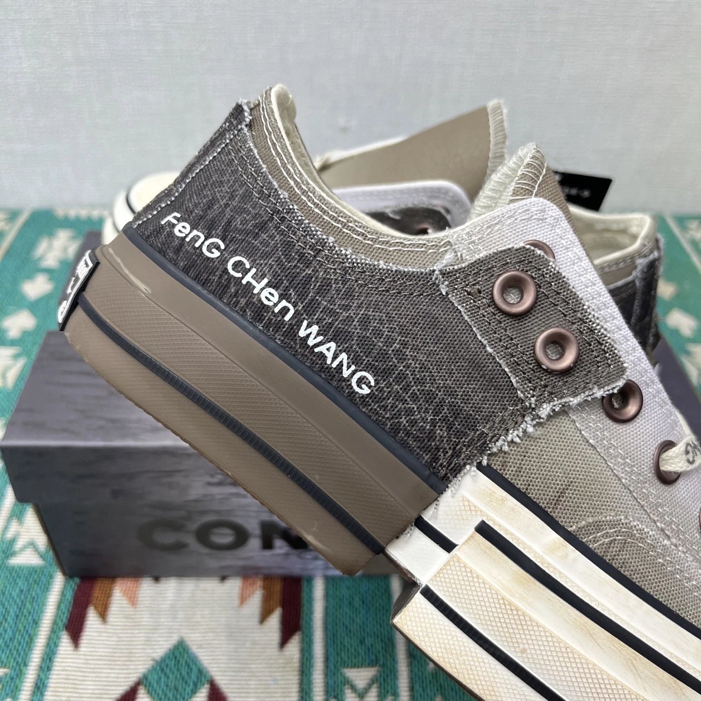 Deconstructed Canvas Low Top Sneakers Gradient Umber - Gallery Image 7 - Detailed View