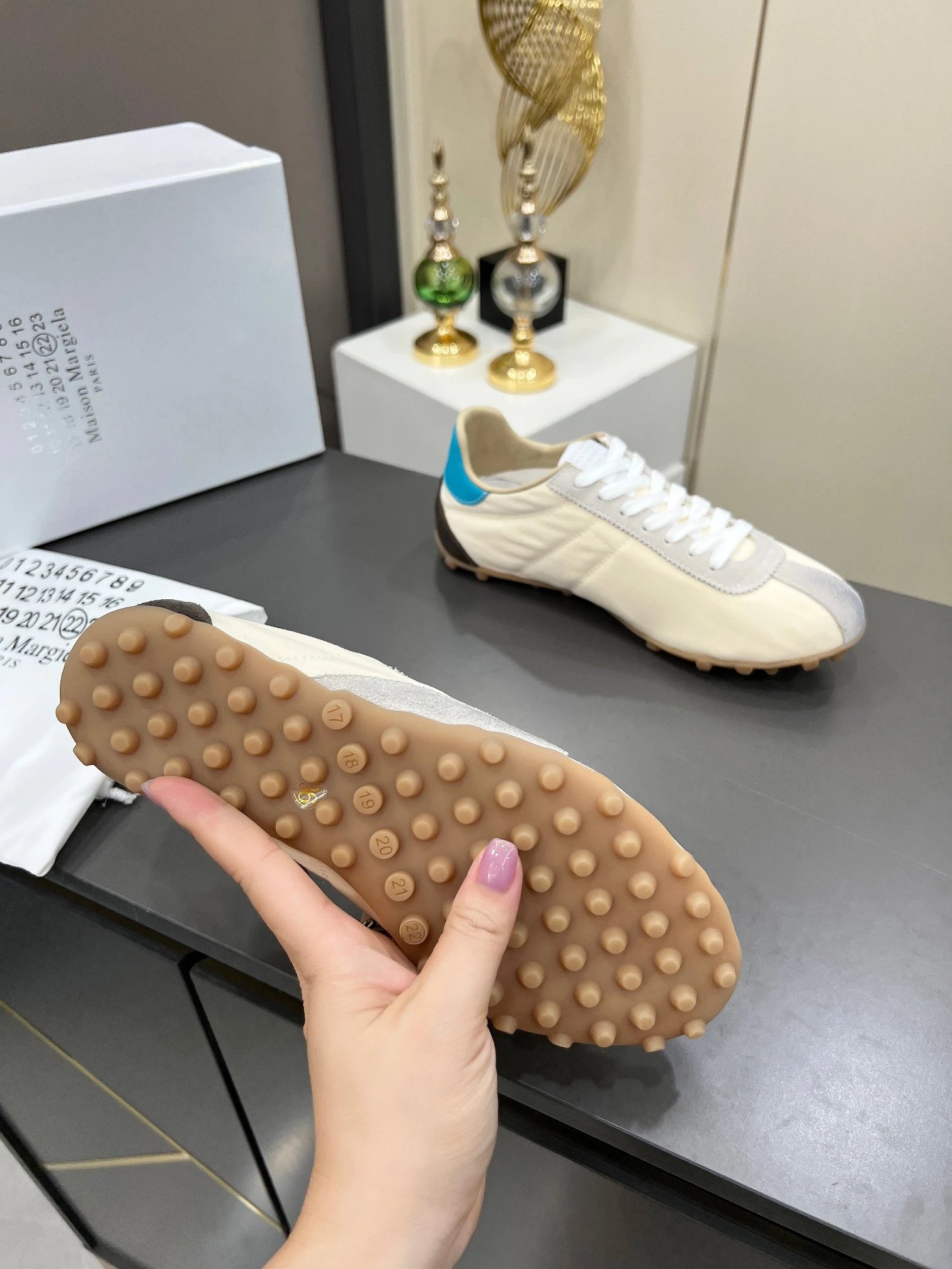 Maison Margiela MM6 Sinters Trainers Beige - Gallery Image 8 - Detailed View