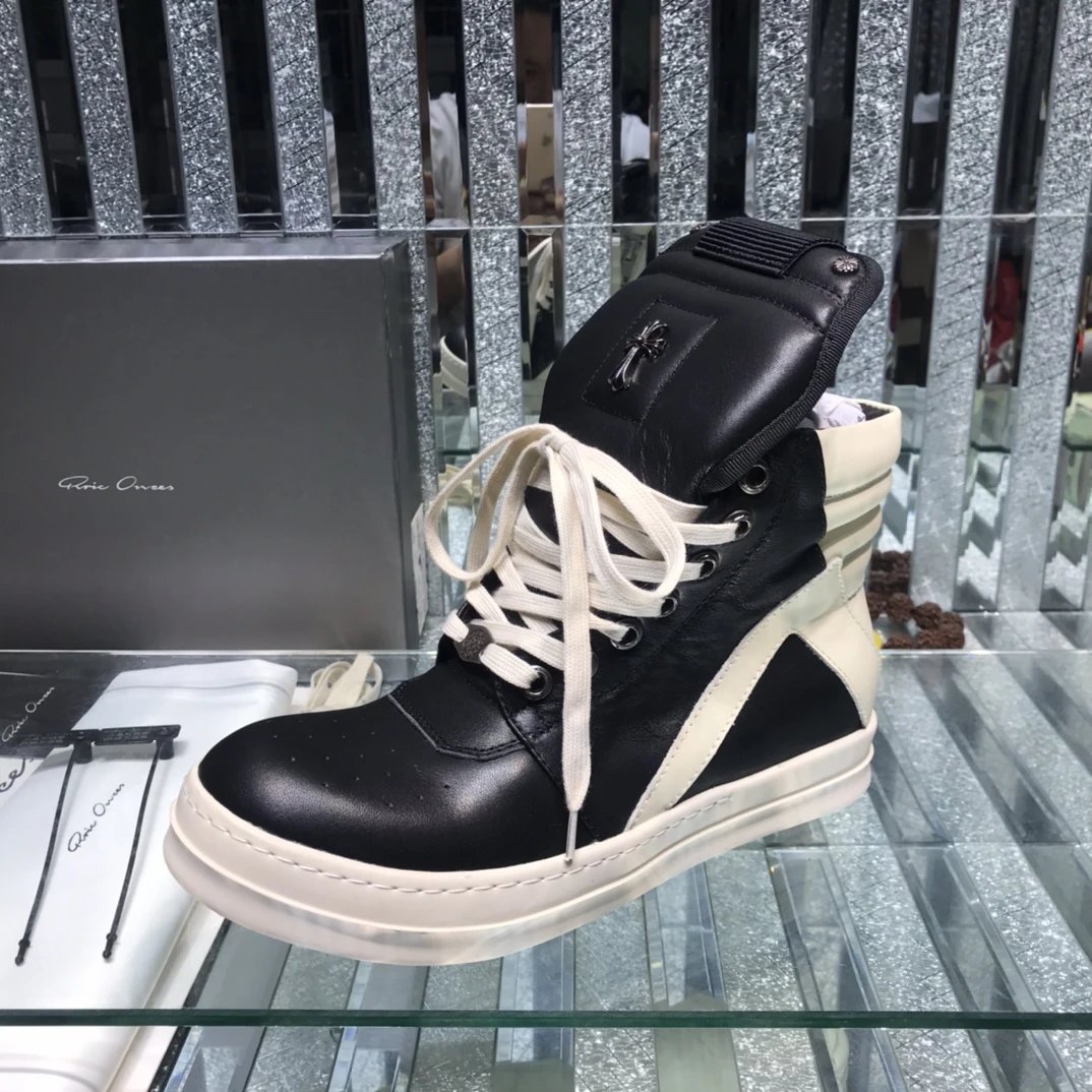 Chrome Hearts x Rick Owens Geobasket Sneakers Black & White - Gallery Image 6 - Detailed View