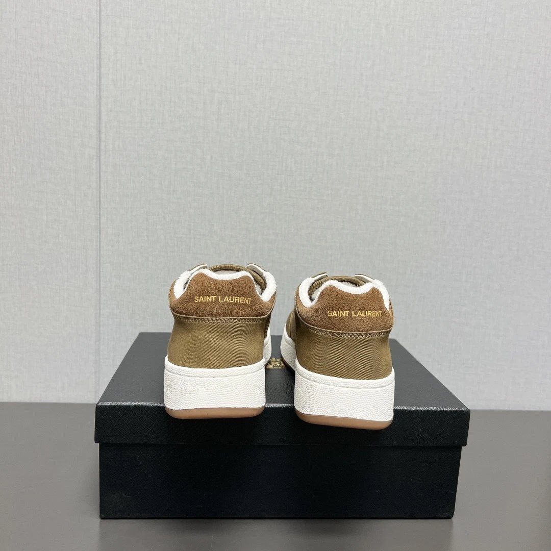 YSL Canvas Sneakers Brown - Gallery Image 8 - Detailed View