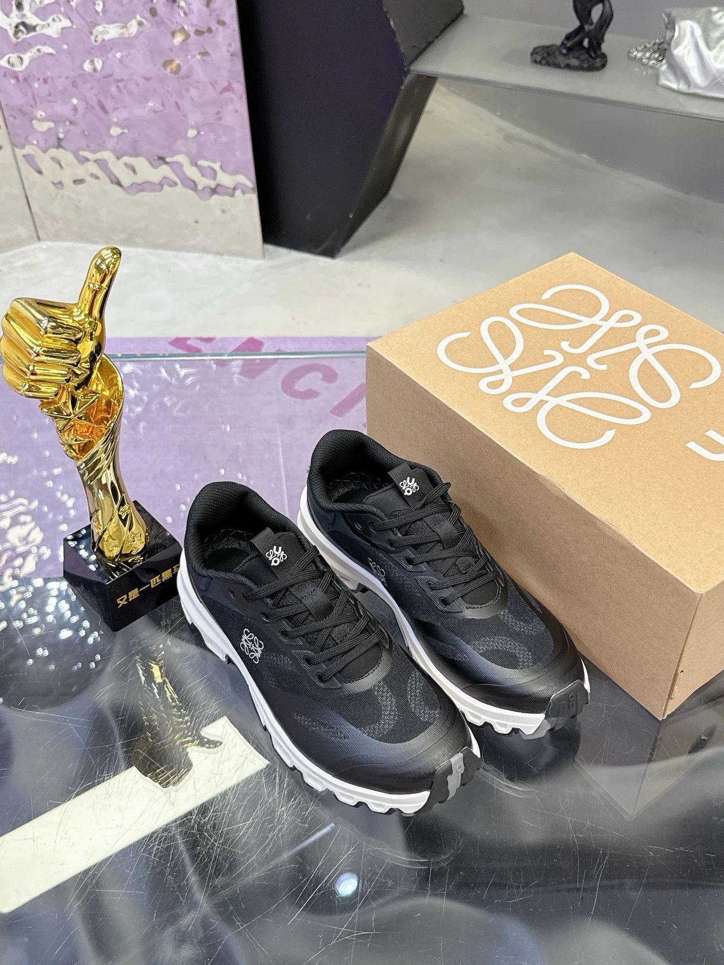 Loewe x On Running 3.0 Cloudtilt Sneakers Black - Gallery Image 4 - Detailed View