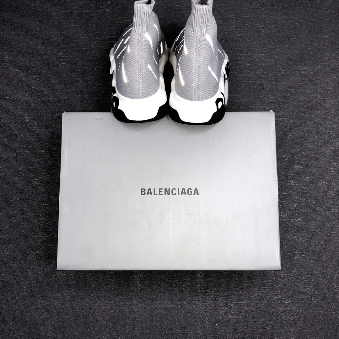 Speed Sock Sneakers Knit High Top Reflective Silver - Gallery Image 9 - Detailed View