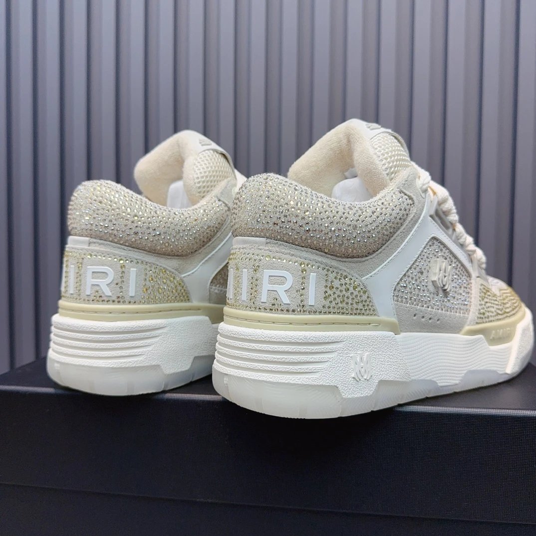 Luxury Low Top Mesh Leather Sneakers Ivory Beige - Gallery Image 6 - Detailed View