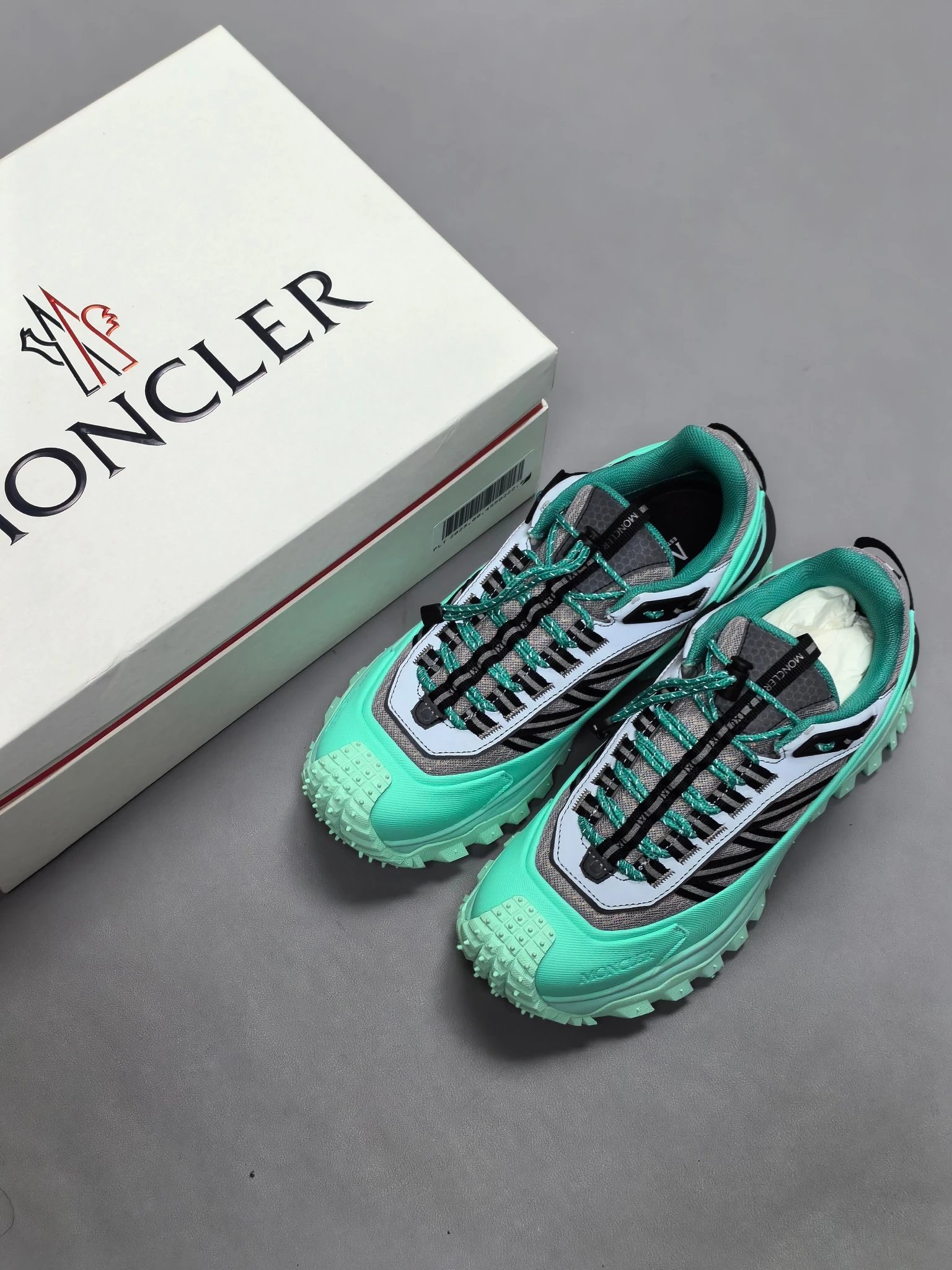 Moncler Trailgrip GTX Rubber Sneakers Light Green - Gallery Image 8 - Detailed View