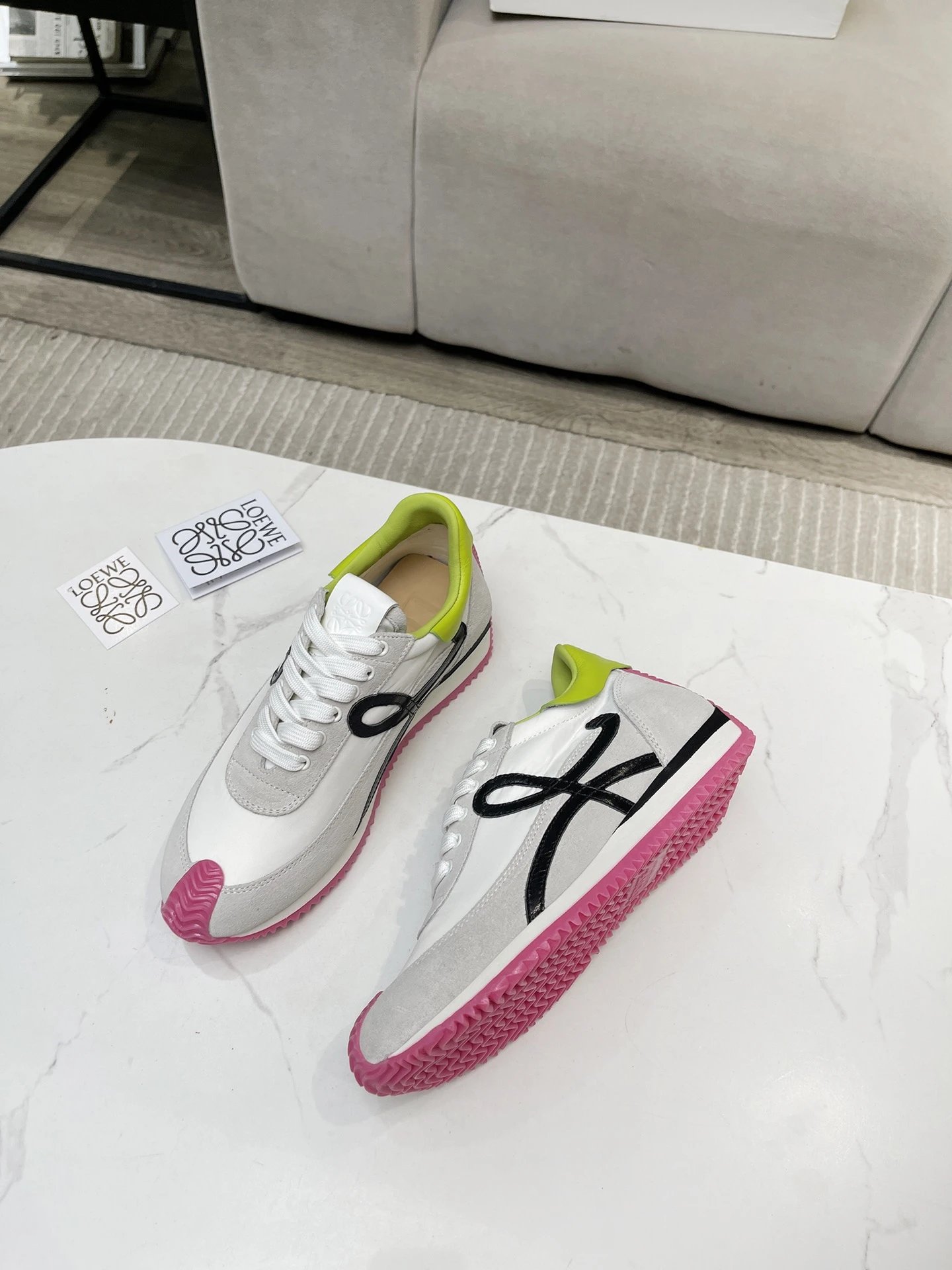 Loewe Hidden Heel Sneakers Grey Black - Gallery Image 5 - Detailed View