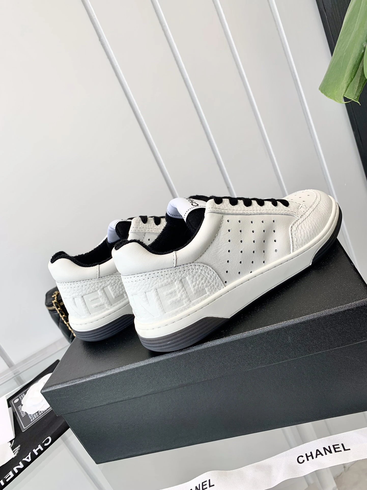 Chanel White Sneakers Embossed Logo - Gallery Image 2 - Detailed View