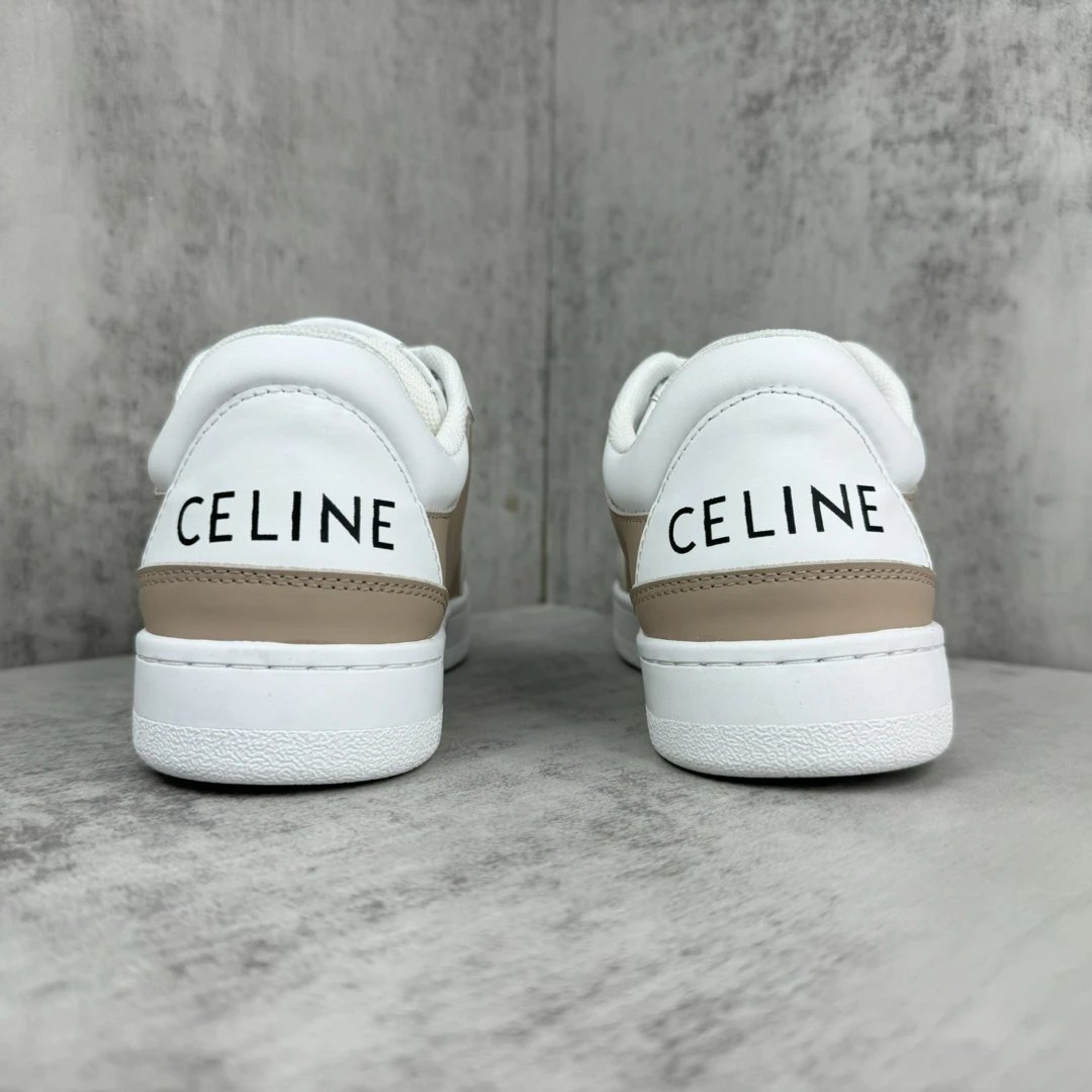 Retro Leather Runner Sneakers White Latte Beige - Gallery Image 5 - Detailed View