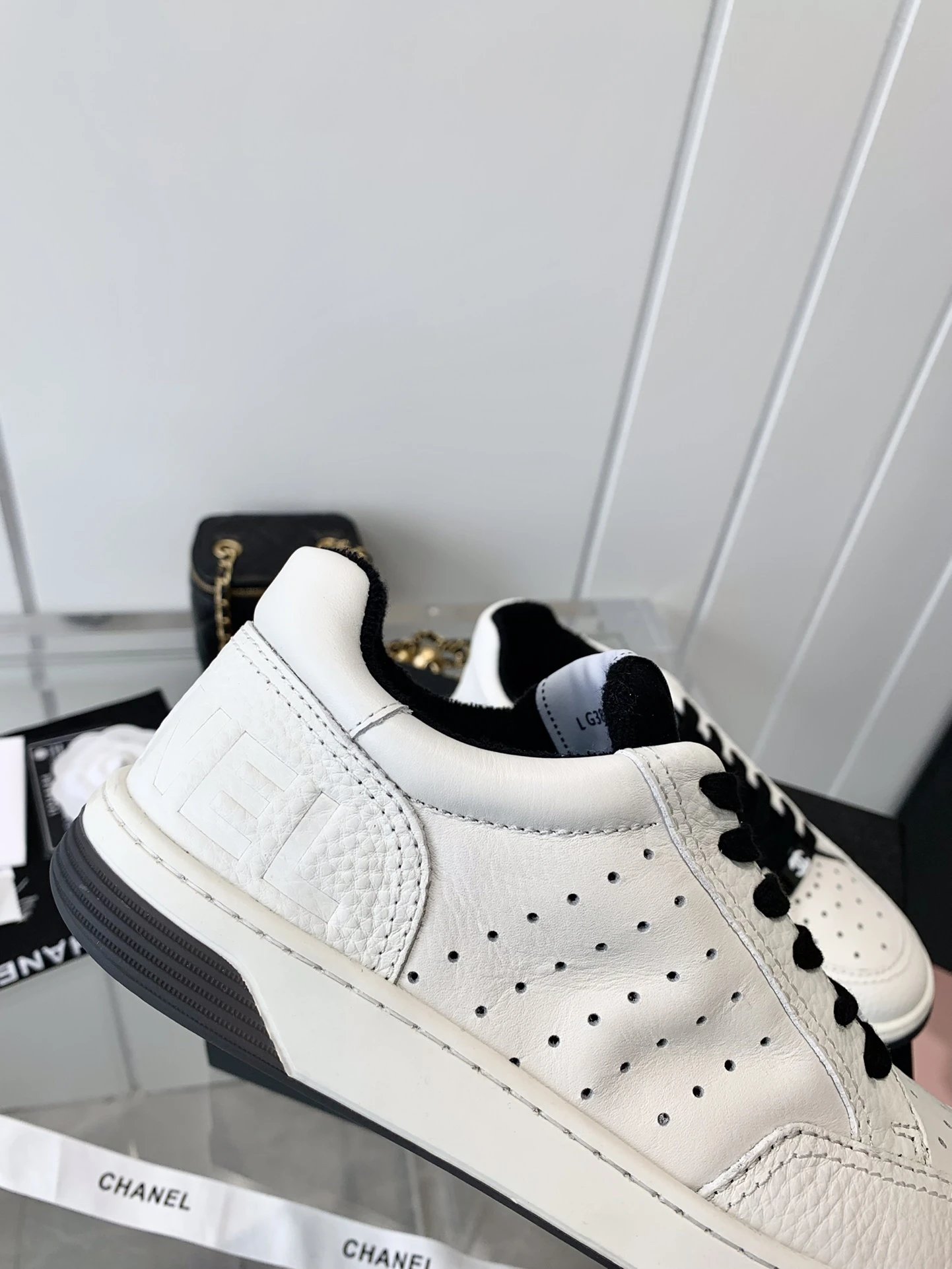 Chanel White Sneakers Embossed Logo - Gallery Image 7 - Detailed View