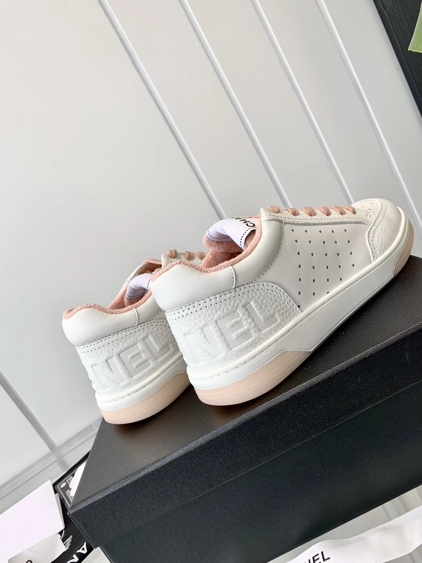 Chanel White Logo Sneakers Pink - Gallery Image 5 - Detailed View