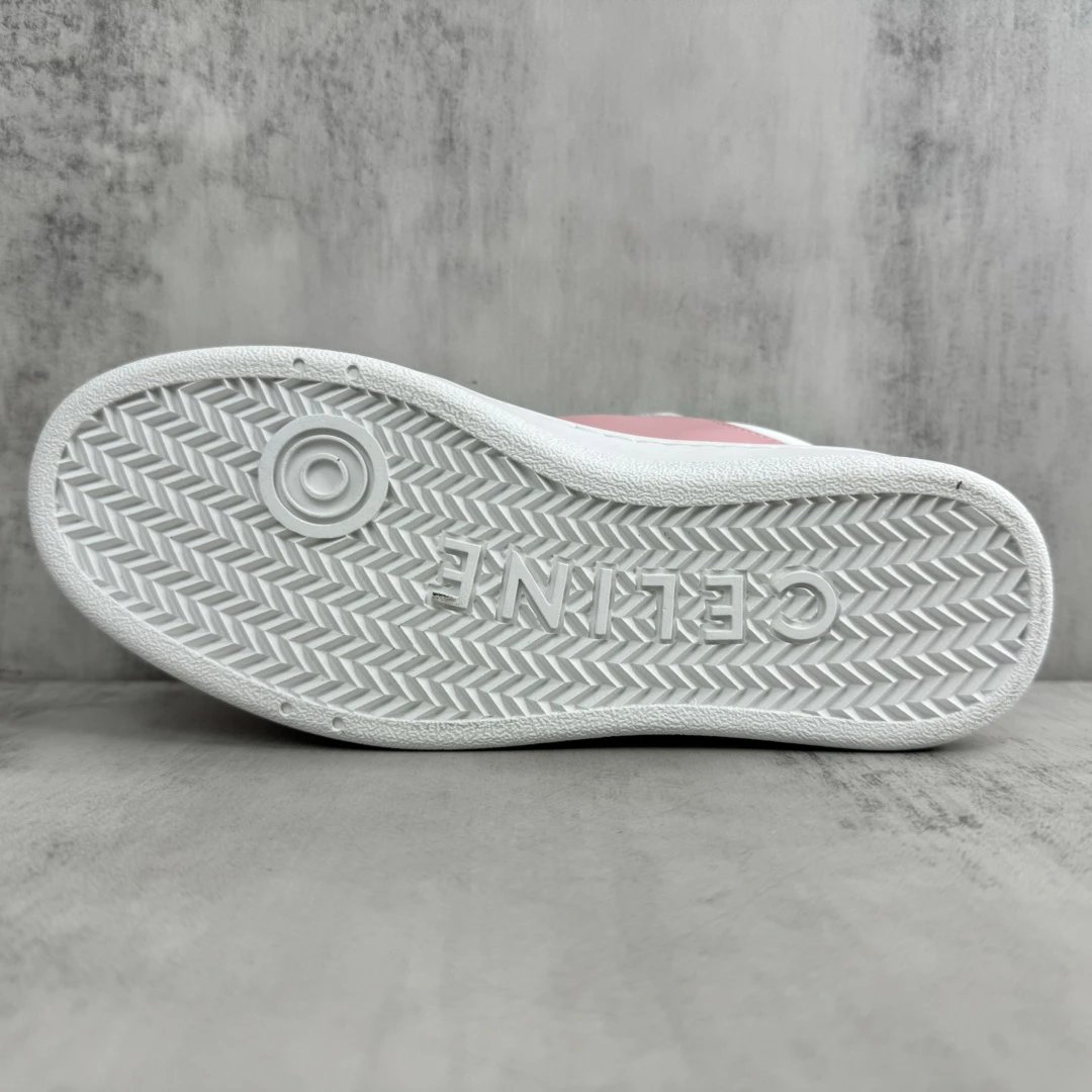 Low Top Leather Runner Sneakers Retro Pink White - Gallery Image 8 - Detailed View