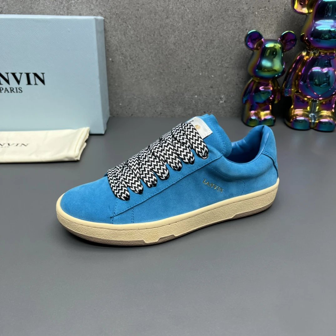 Lanvin Suede Sneakers Blue - Gallery Image 6 - Detailed View