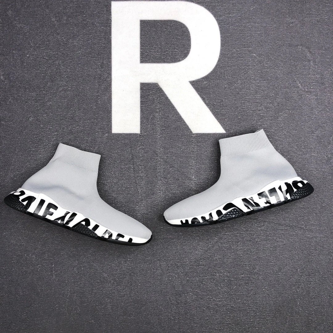 Unisex Sock Sneakers Knit Mesh Speed Trainer Silver Grey - Gallery Image 5 - Detailed View