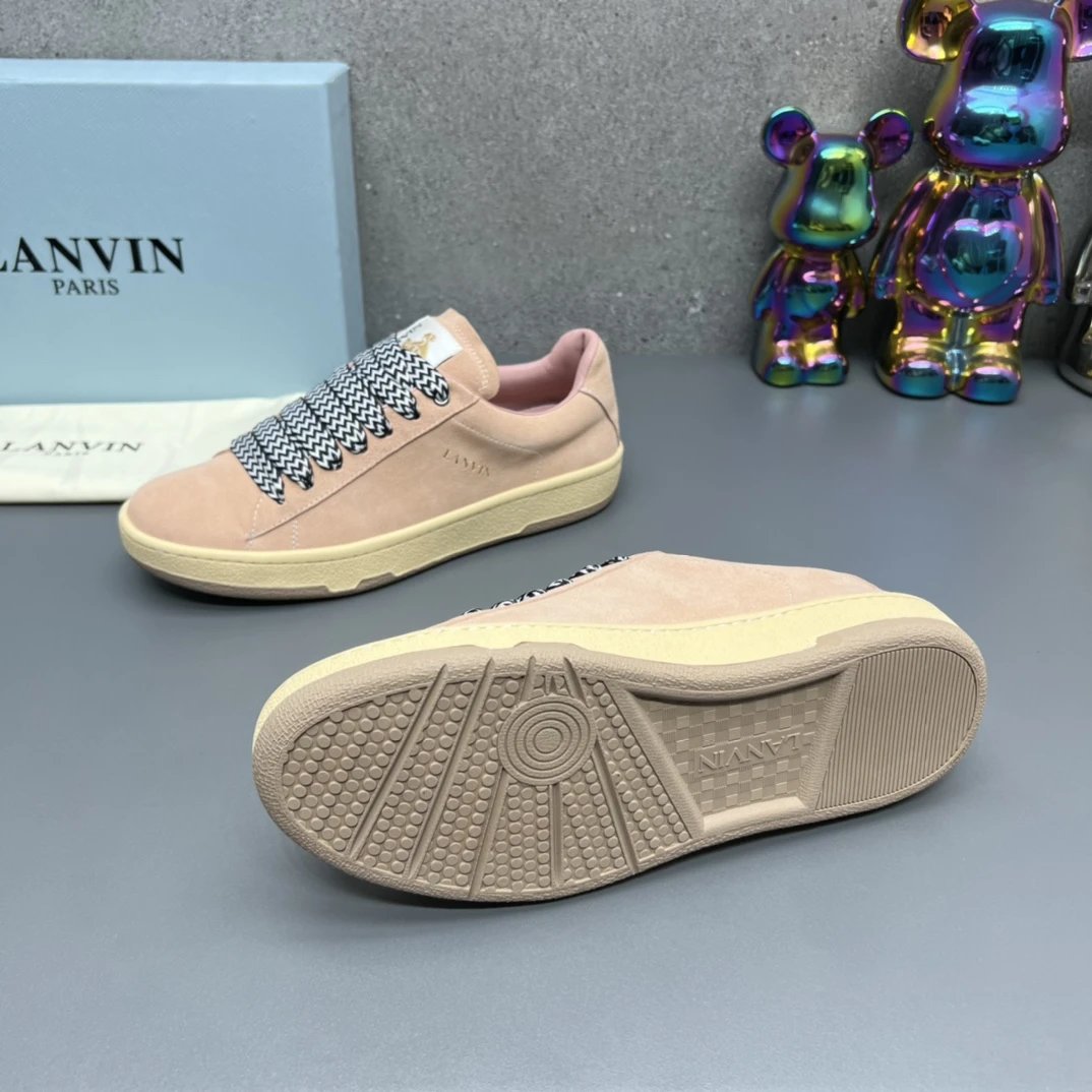 Lanvin Suede Sneakers Pink - Gallery Image 8 - Detailed View