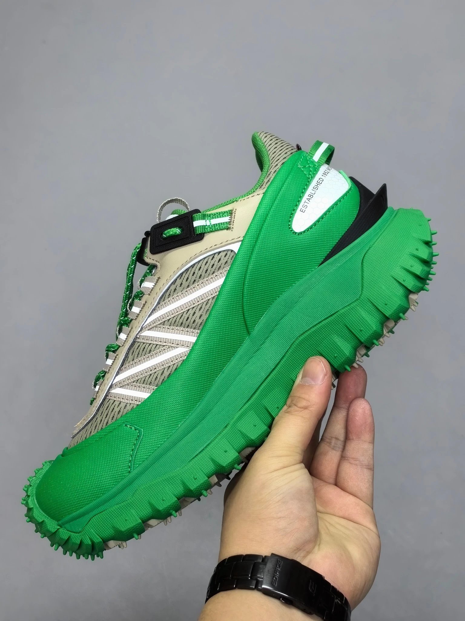 Moncler Trailgrip GTX Rubber Sneakers Green - Gallery Image 3 - Detailed View