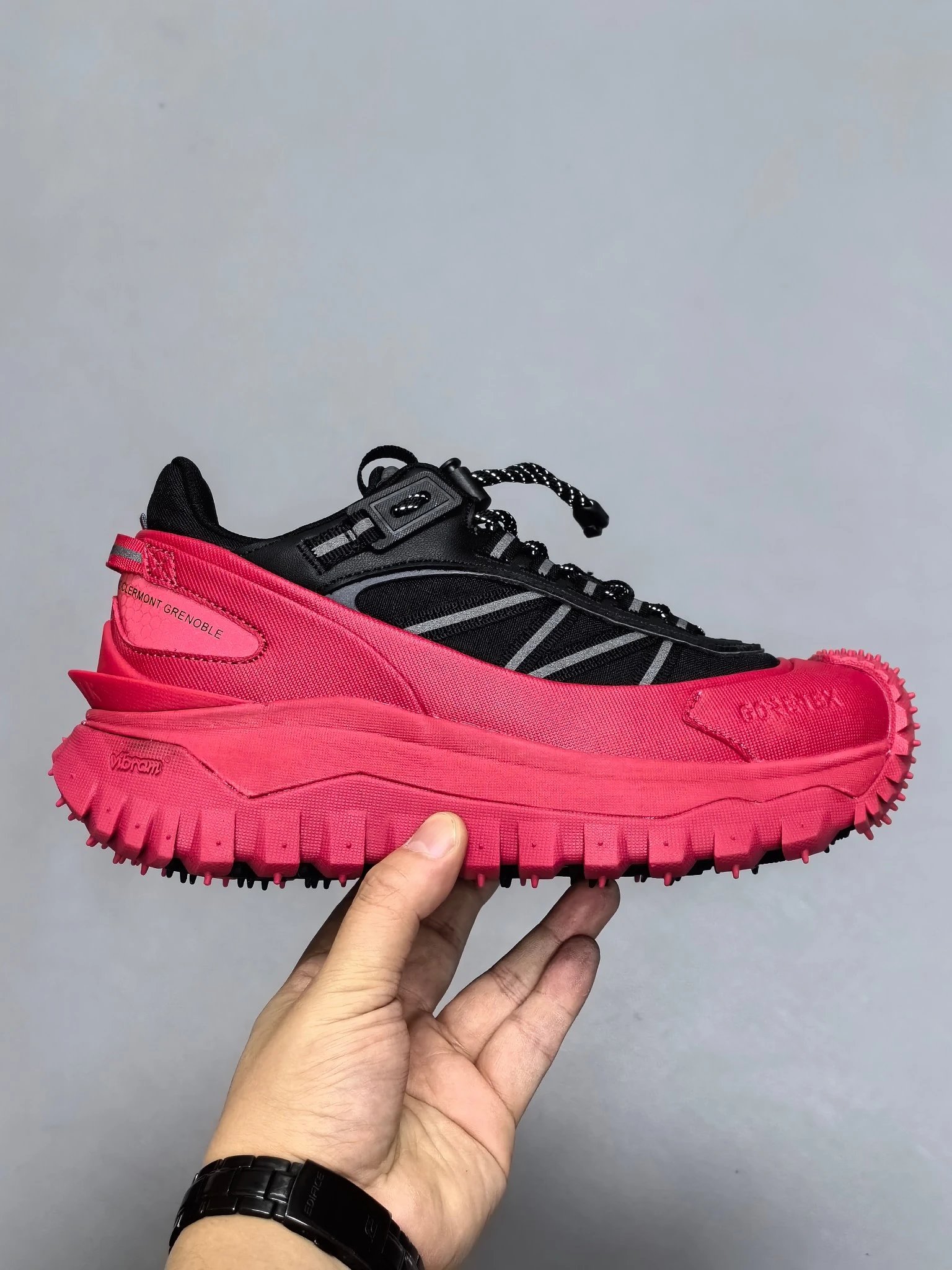 Moncler Trailgrip GTX Rubber Sneakers Black Red - High Quality Product Image - Cnfans