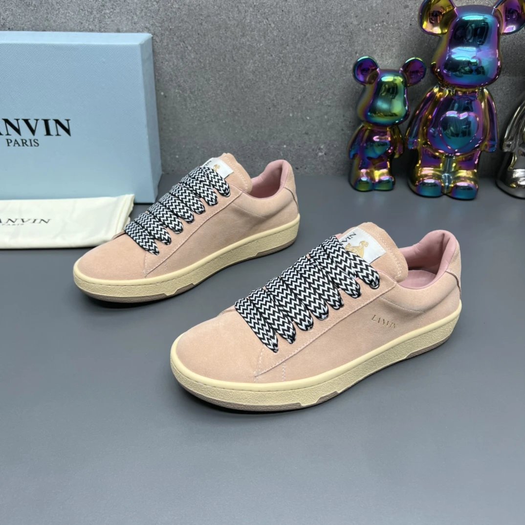 Lanvin Suede Sneakers Pink - Gallery Image 2 - Detailed View