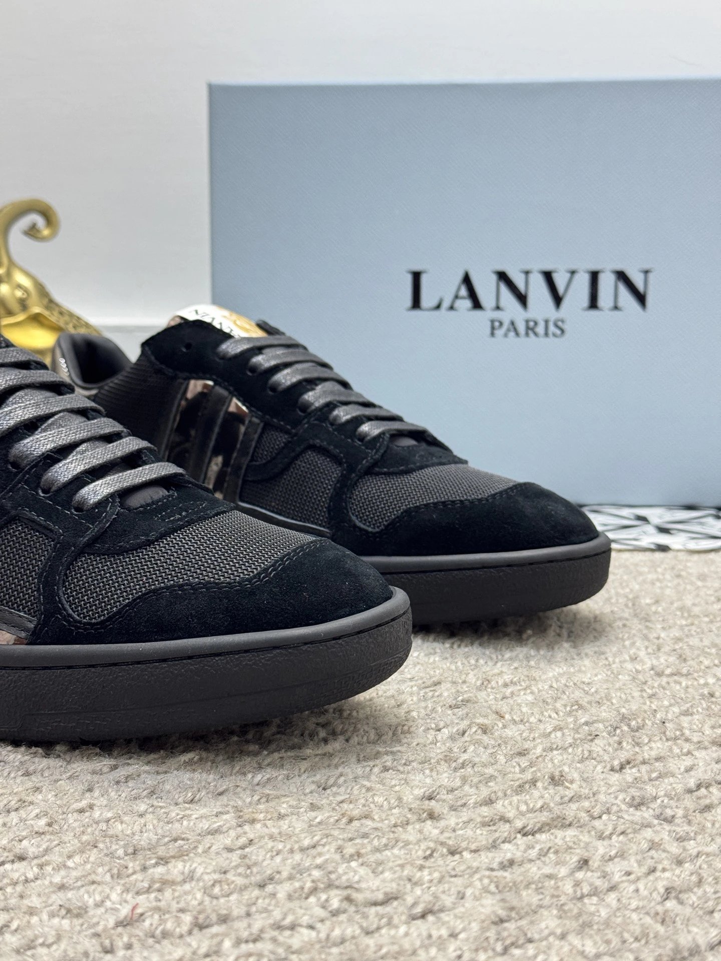 Lanvin Bumper Sneakers Black Silver - Gallery Image 3 - Detailed View