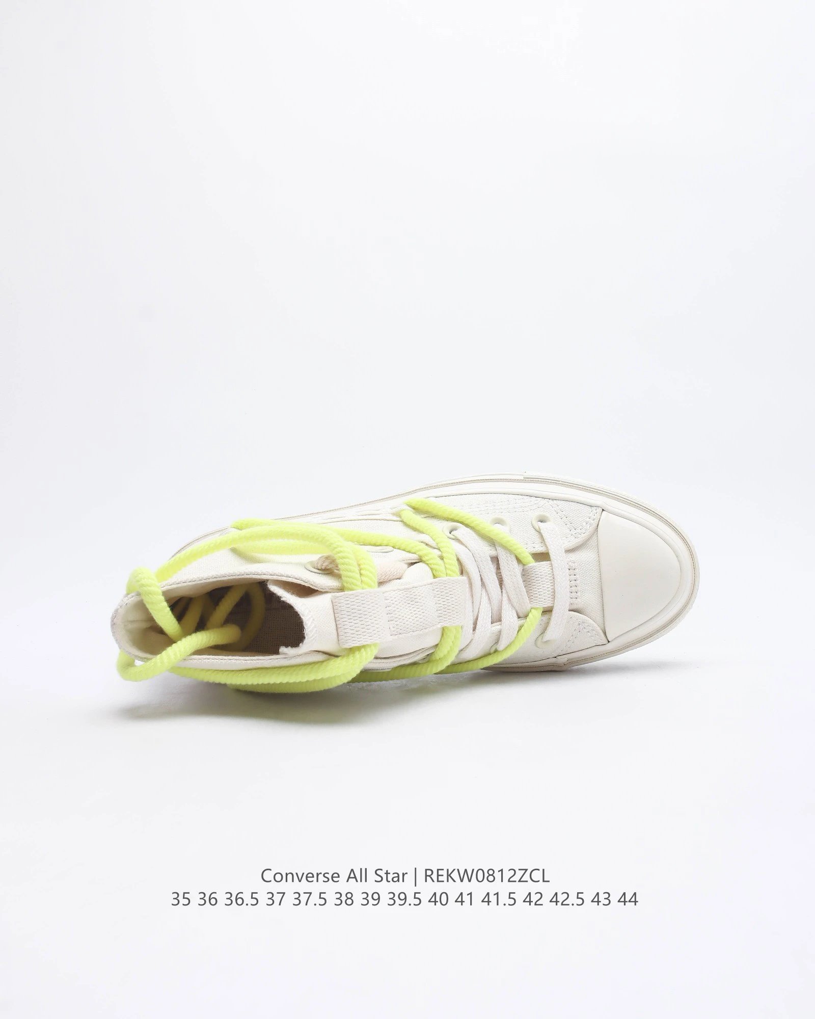 Unisex Canvas High Top Skate Shoes Ivory Lemon - Gallery Image 4 - Detailed View