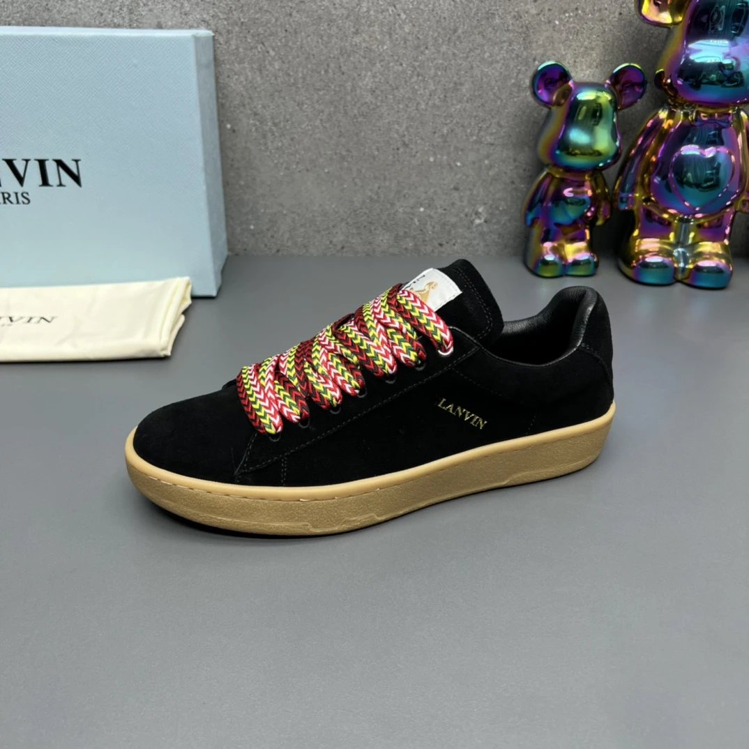 Lanvin Suede Sneakers Black - Gallery Image 6 - Detailed View